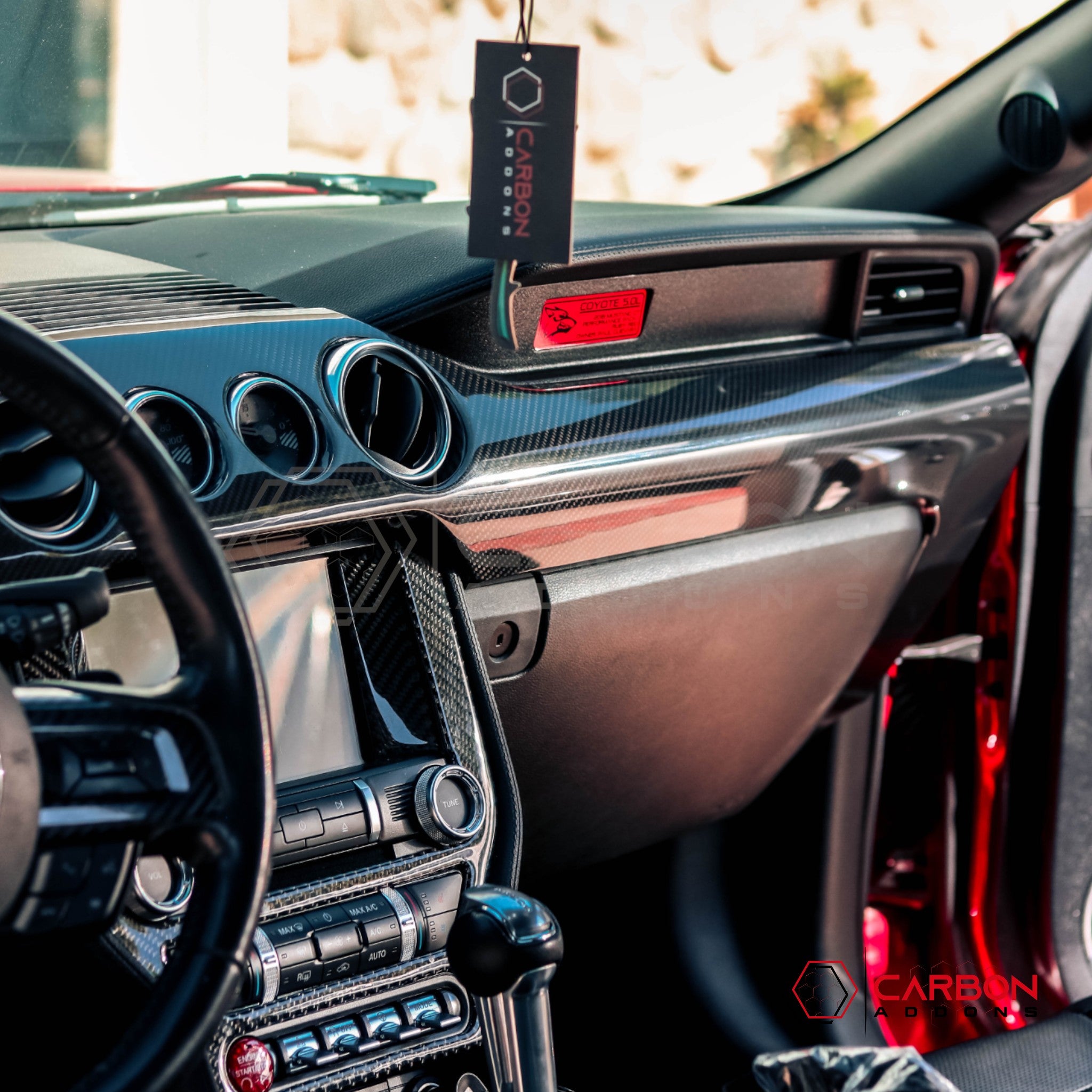 Mustang 2015-2023 Hard Carbon Fiber Dashboard Cover
