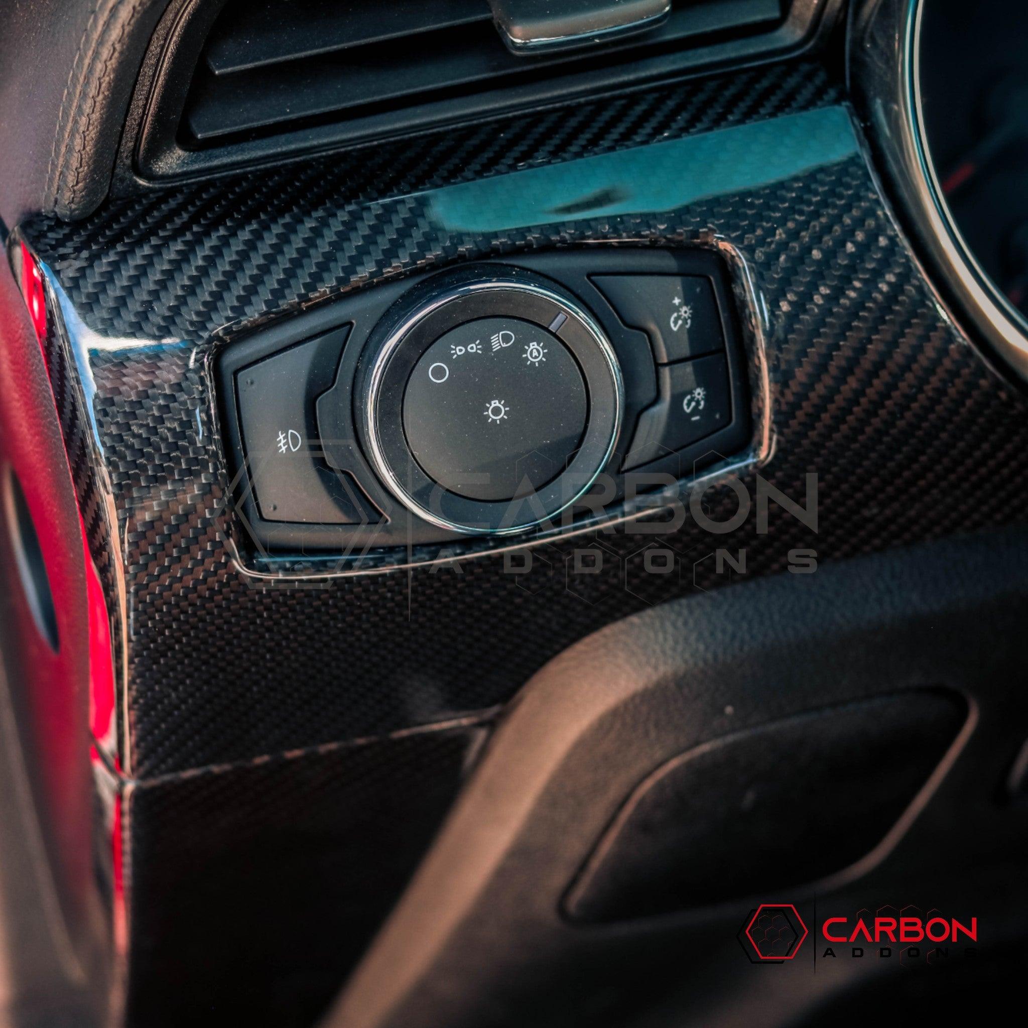 Mustang 2015-2023 Hard Carbon Fiber Driver Side Dashboard Trim Covers - carbonaddons Carbon Fiber Parts, Accessories, Upgrades, Mods