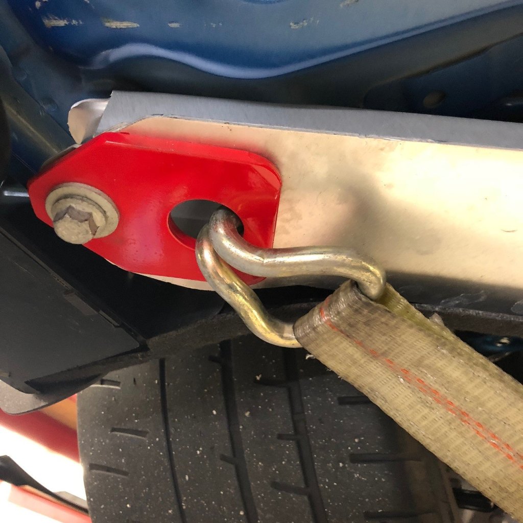 Camaro 2016–2024 Trailer Strap Points (Red Powder Coat)