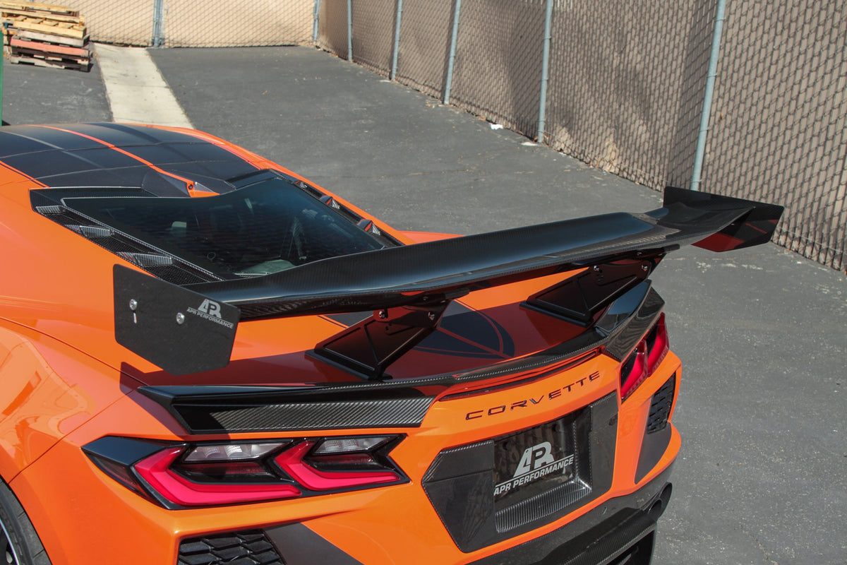 APR Performance GTC-500 Carbon Fiber Adjustable Rear Wing for Chevrolet Corvette C8 Convertible