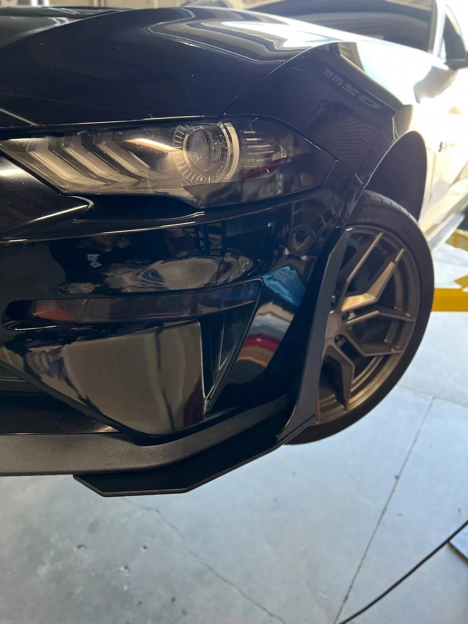 2015–2023 Ford Mustang "GT500-Style" Splitter Winglets & Fender Extensions – Front Aero Extensions (HDPE)