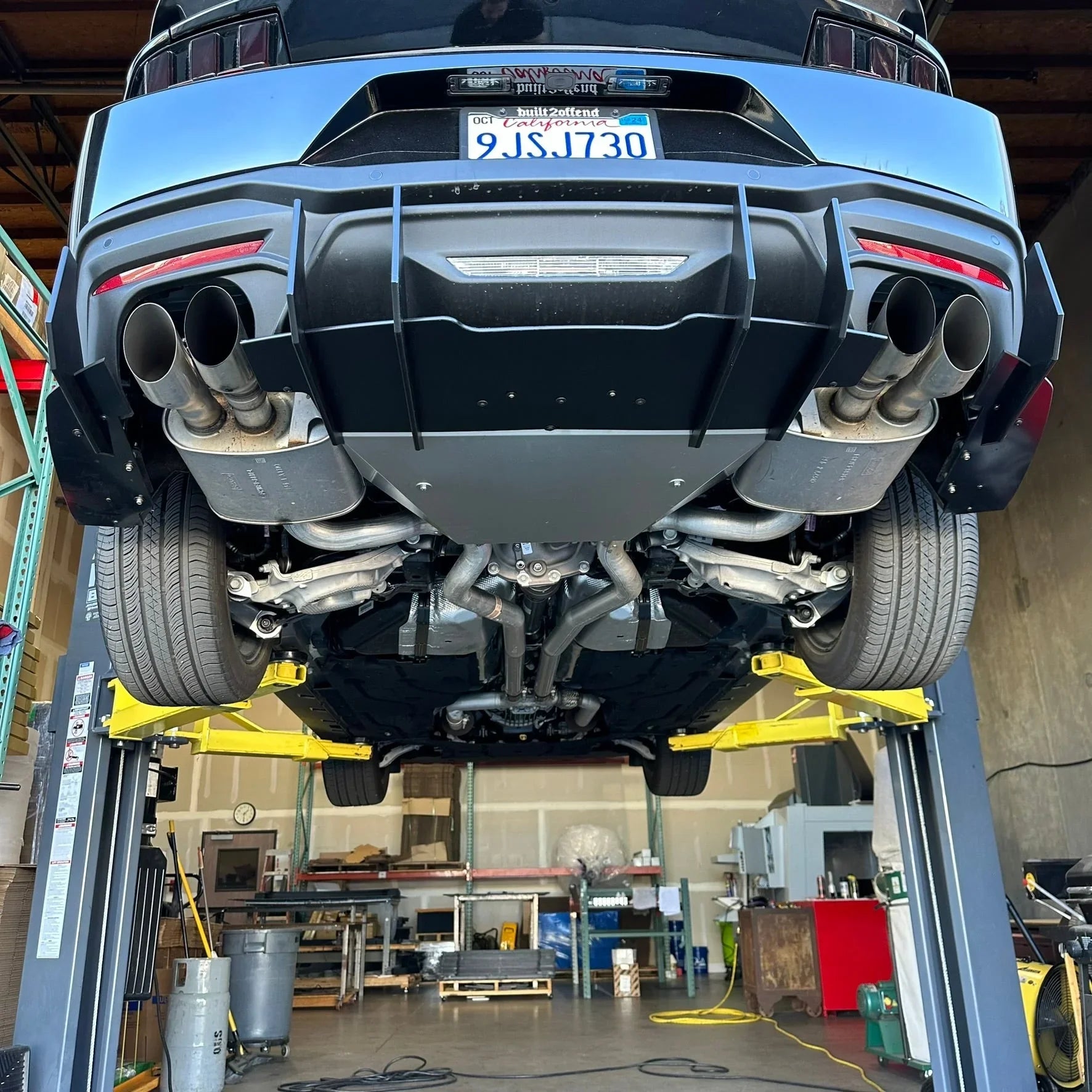 2024+ Ford Mustang S650 GT Performance Pack Rear Diffuser – Stealth Style Quad Tip Aero Diffuser