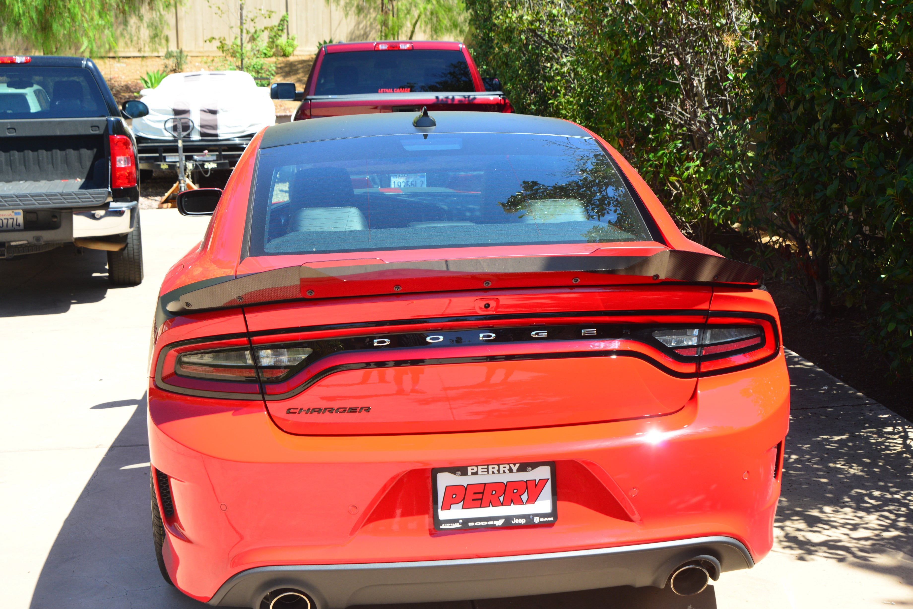 Dodge Charger 2015–2023 Carbon Fiber Wicker Bill – Two-Piece Spoiler Extension | ZL1 Addons