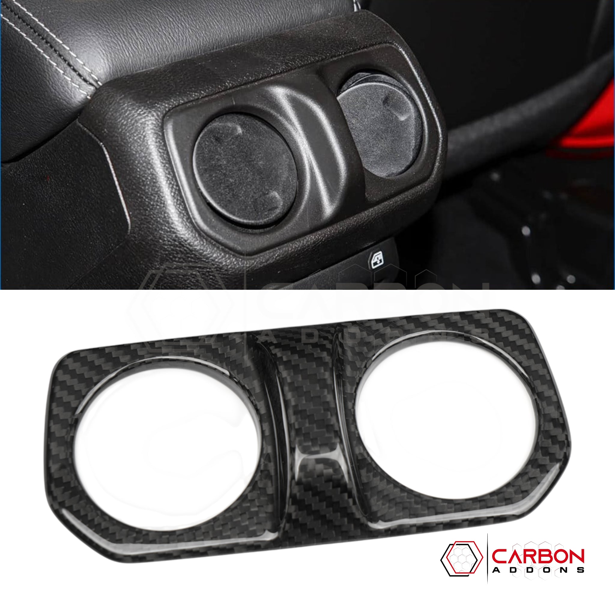 Jeep Gladiator Rear Air Vents Outlet Cover – Real Dry Carbon Fiber (Glossy or Matte) 2020–Current