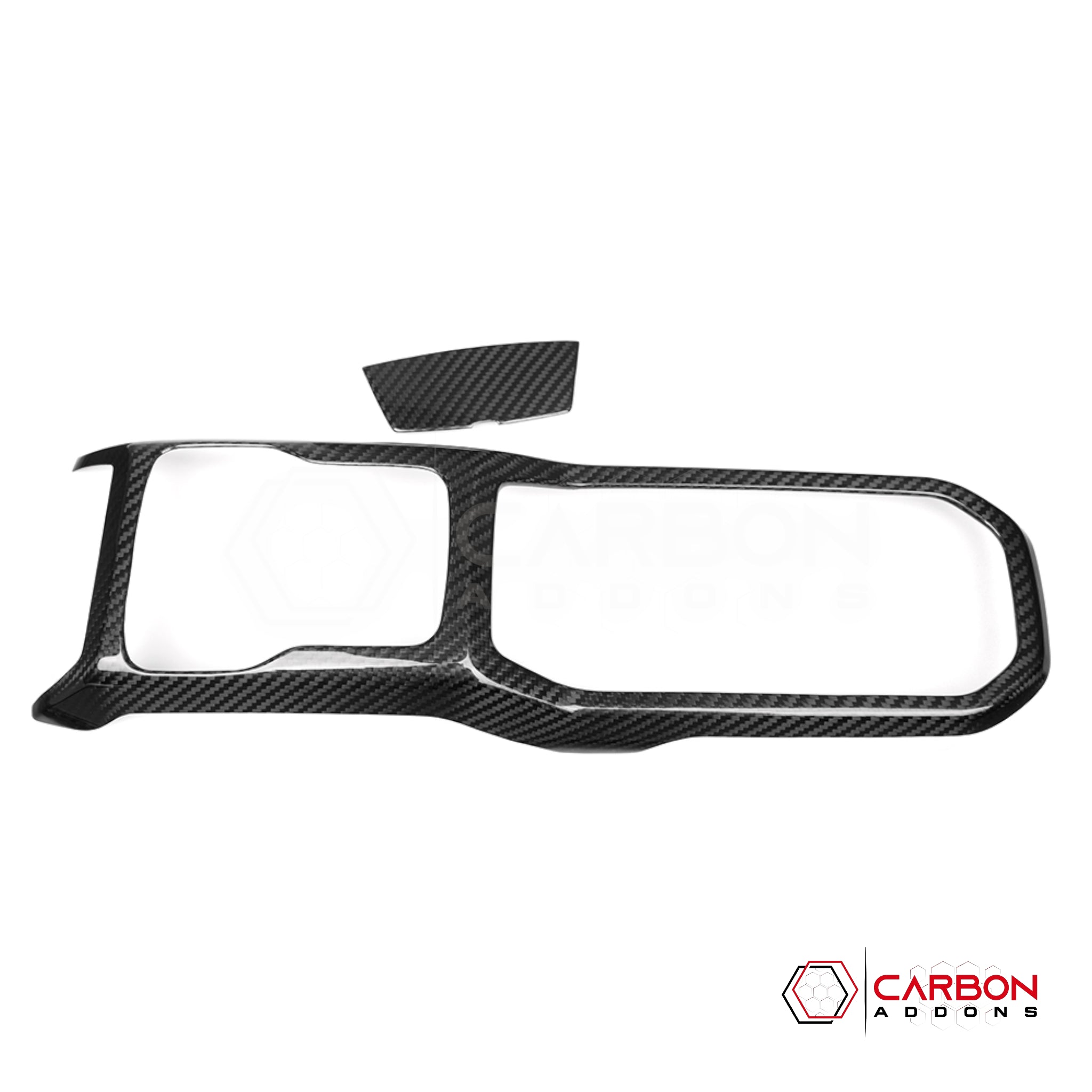 Jeep Gladiator JT & Wrangler JL Center Console Gear Shift Panel Trim – Real Dry Carbon Fiber (Glossy or Matte) 2020–Current