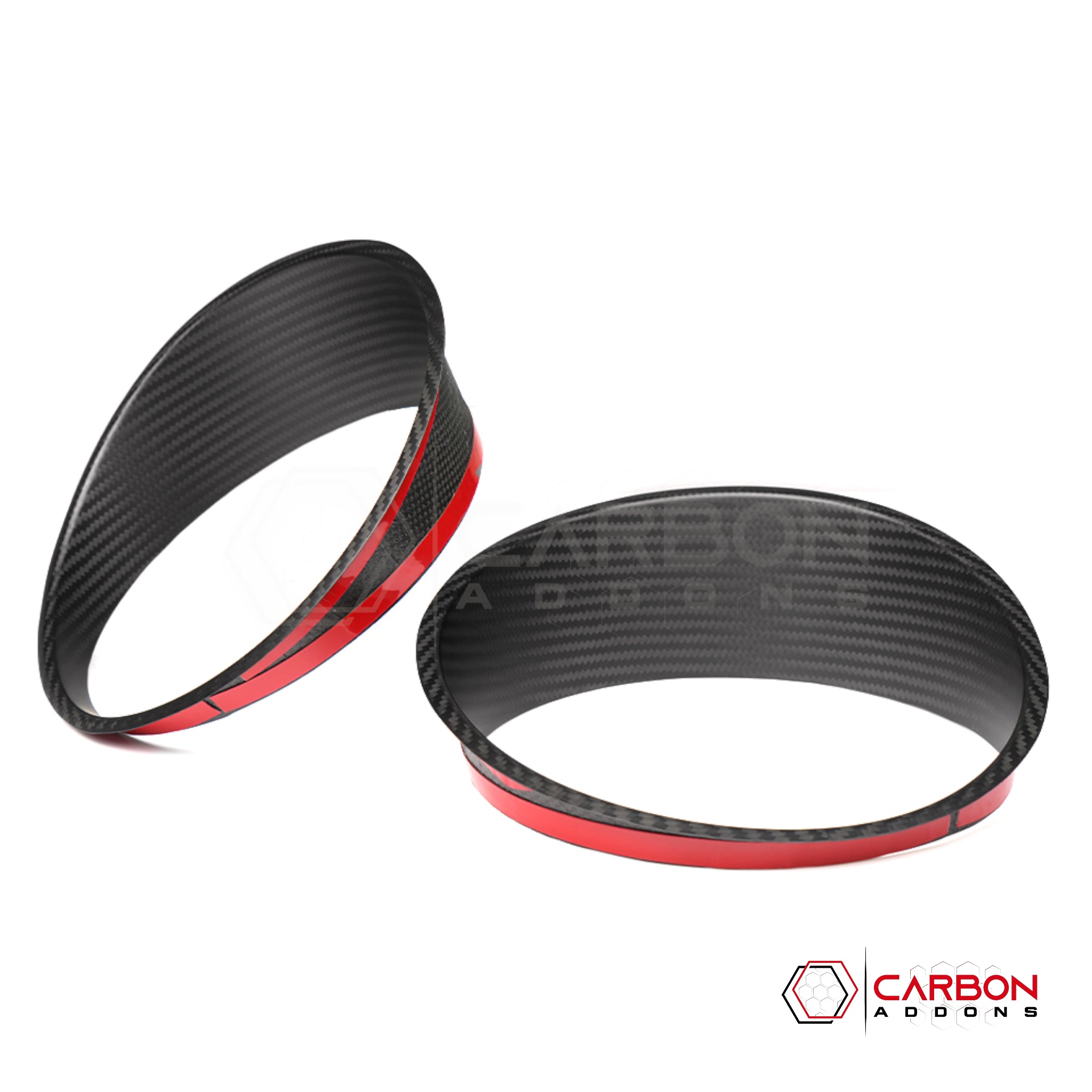 Jeep Gladiator JT & Wrangler JL Headlight Ring Frame Bezel Cover – Real Dry Carbon Fiber (Glossy or Matte) 2020–Current