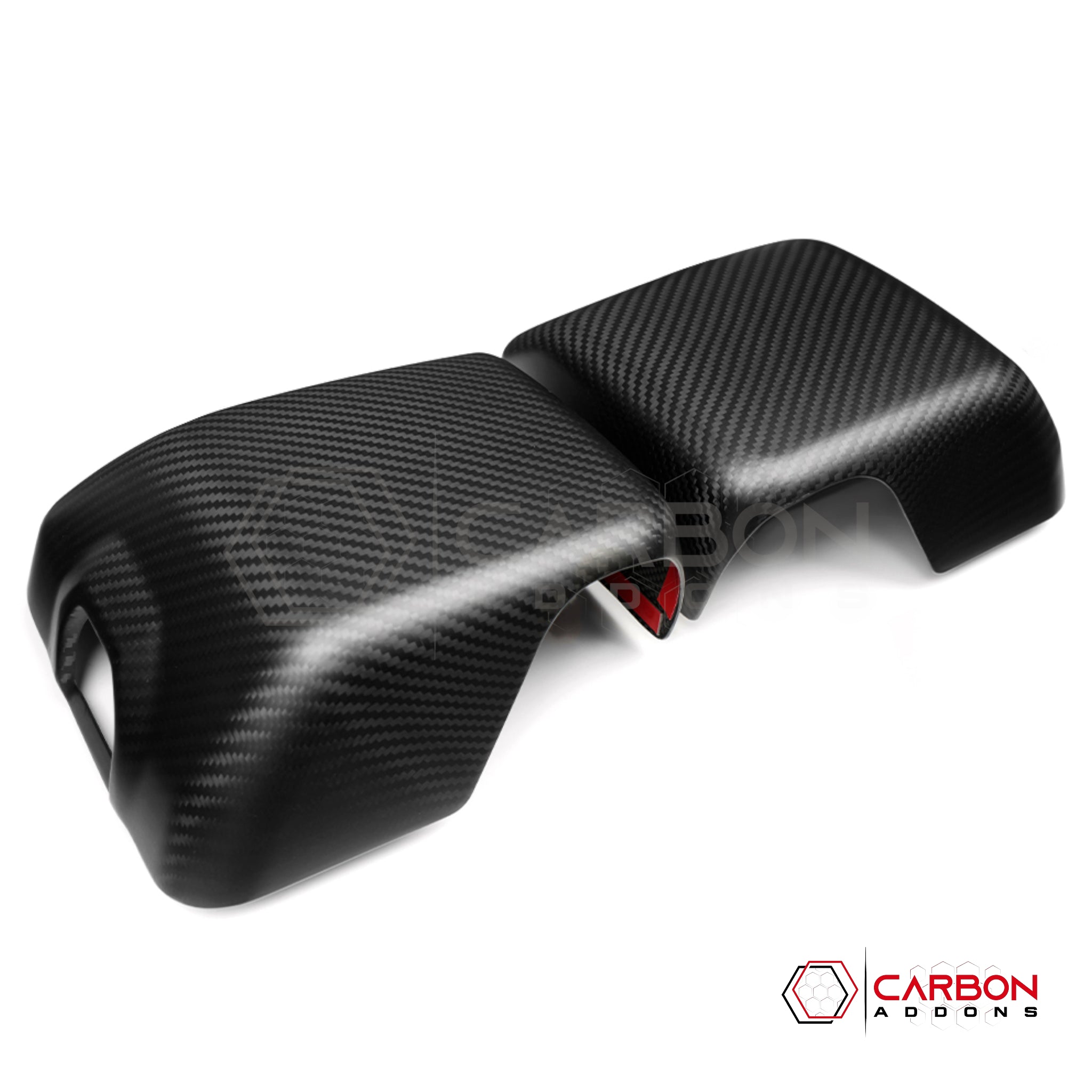 Jeep Gladiator JT & Wrangler JL Side View Mirror Covers (With or Without Light) – Real Dry Carbon Fiber (Glossy or Matte) 2020–Current