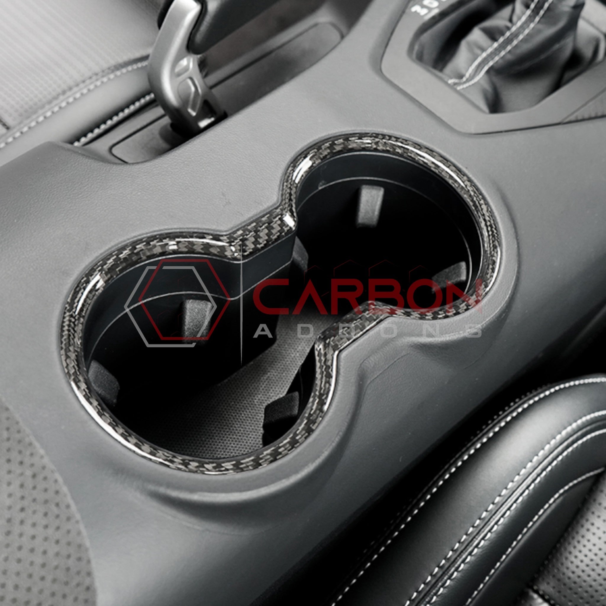 2024+ S650 Ford Mustang Hard Carbon Fiber Cup Holder Trim Cover