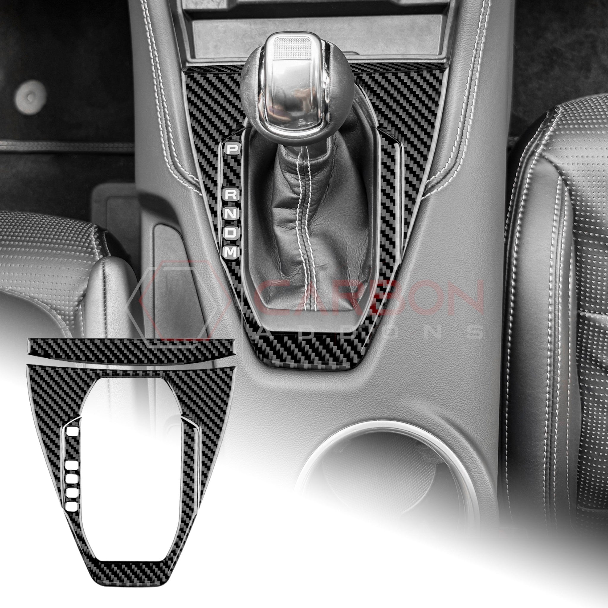 2024+ S650 Ford Mustang Real Carbon Fiber Gear Shifter Trim Overlay