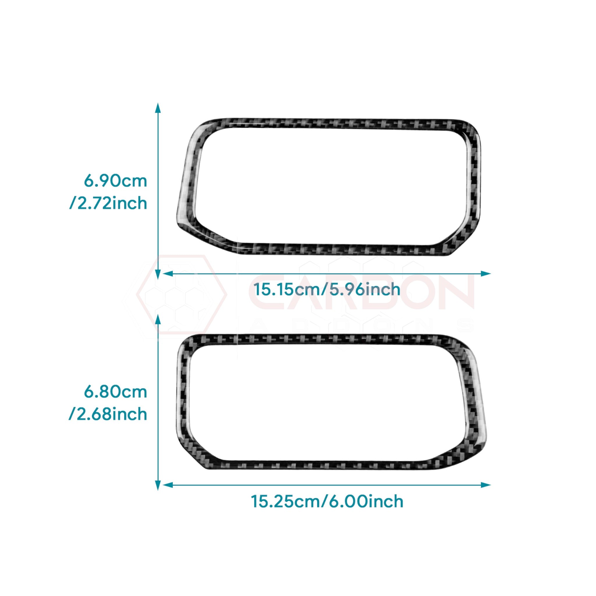 2024+ S650 Ford Mustang Real Carbon Fiber Center AC Vent Frame Overlay