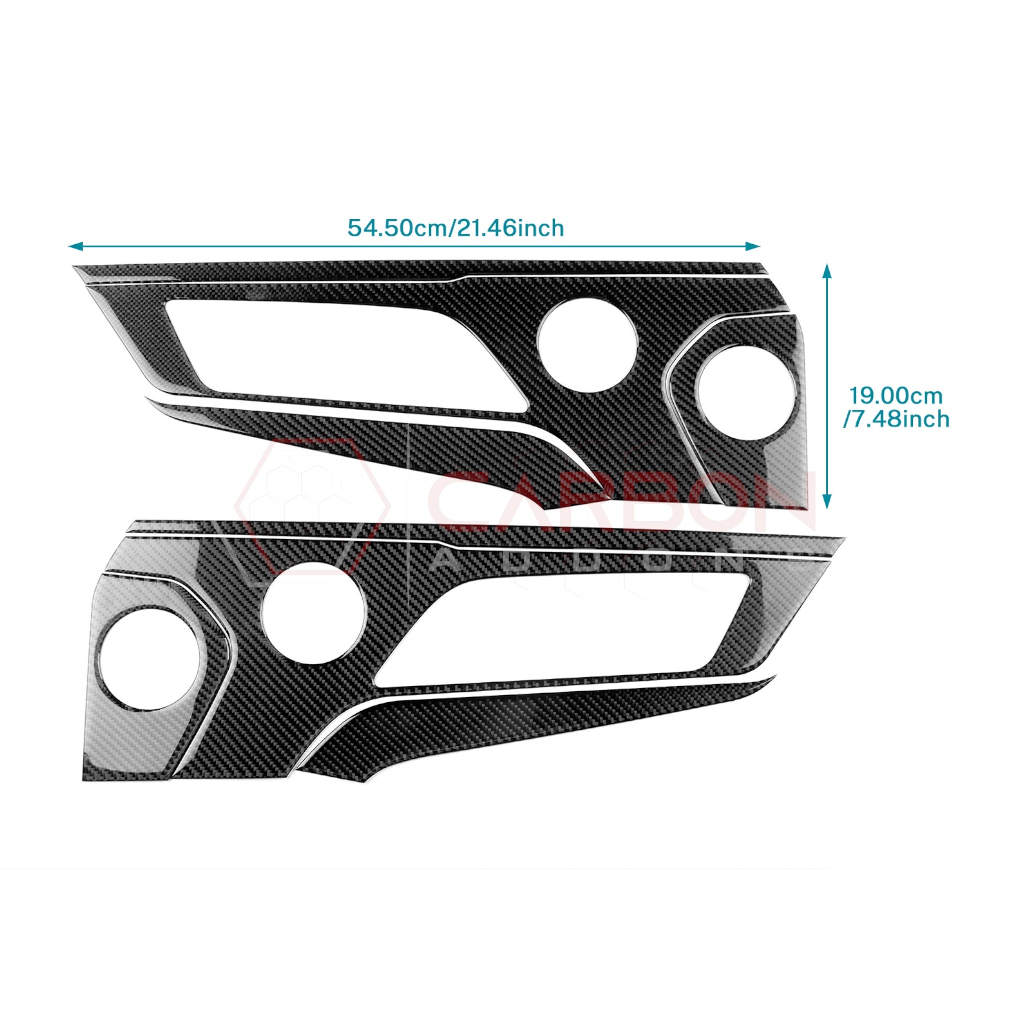 2024+ S650 Ford Mustang Real Carbon Fiber Door Handle/Speaker Panel Trim Overlay