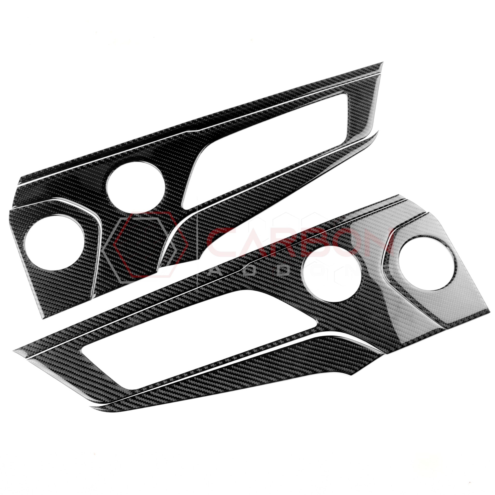 2024+ S650 Ford Mustang Real Carbon Fiber Door Handle/Speaker Panel Trim Overlay