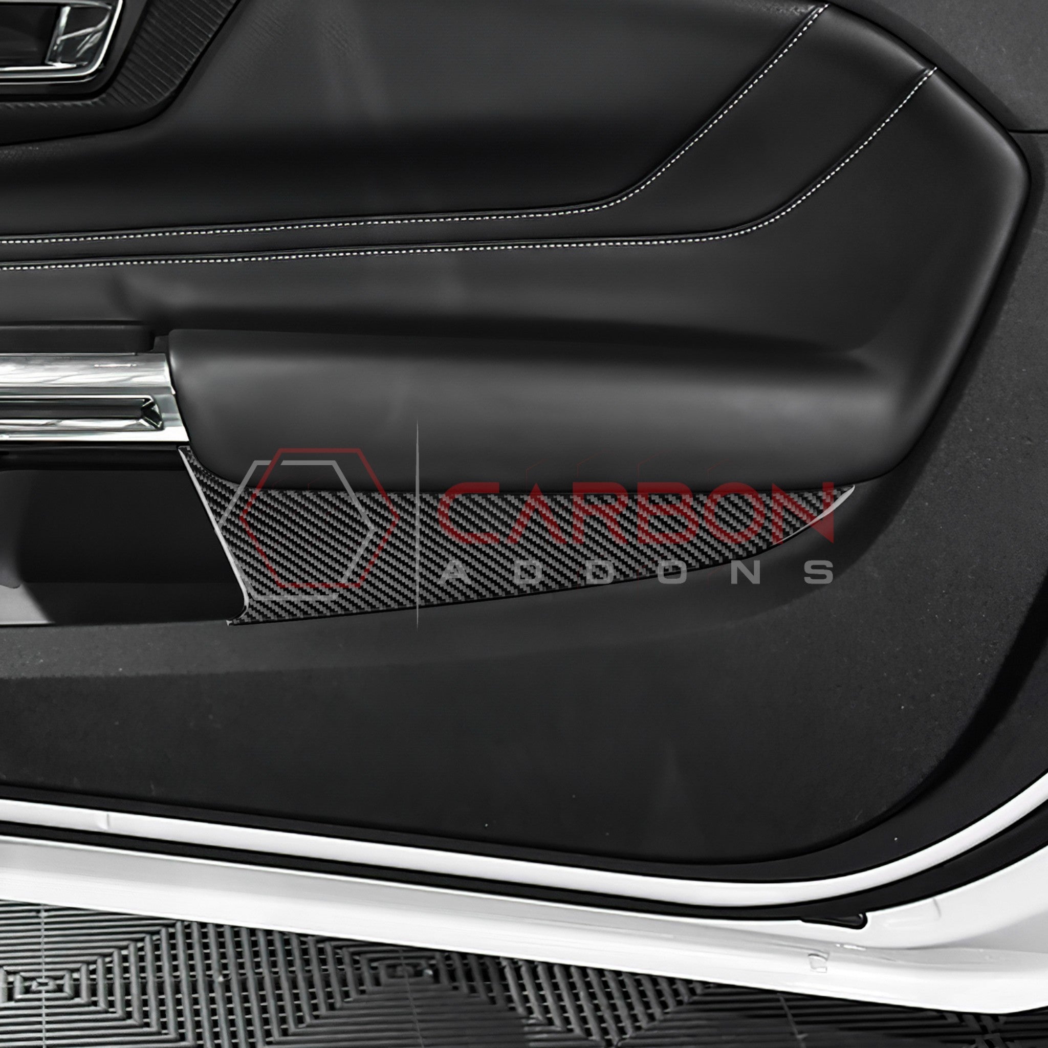 2024+ S650 Ford Mustang Real Carbon Fiber Door Lower Panel Trim Overlay