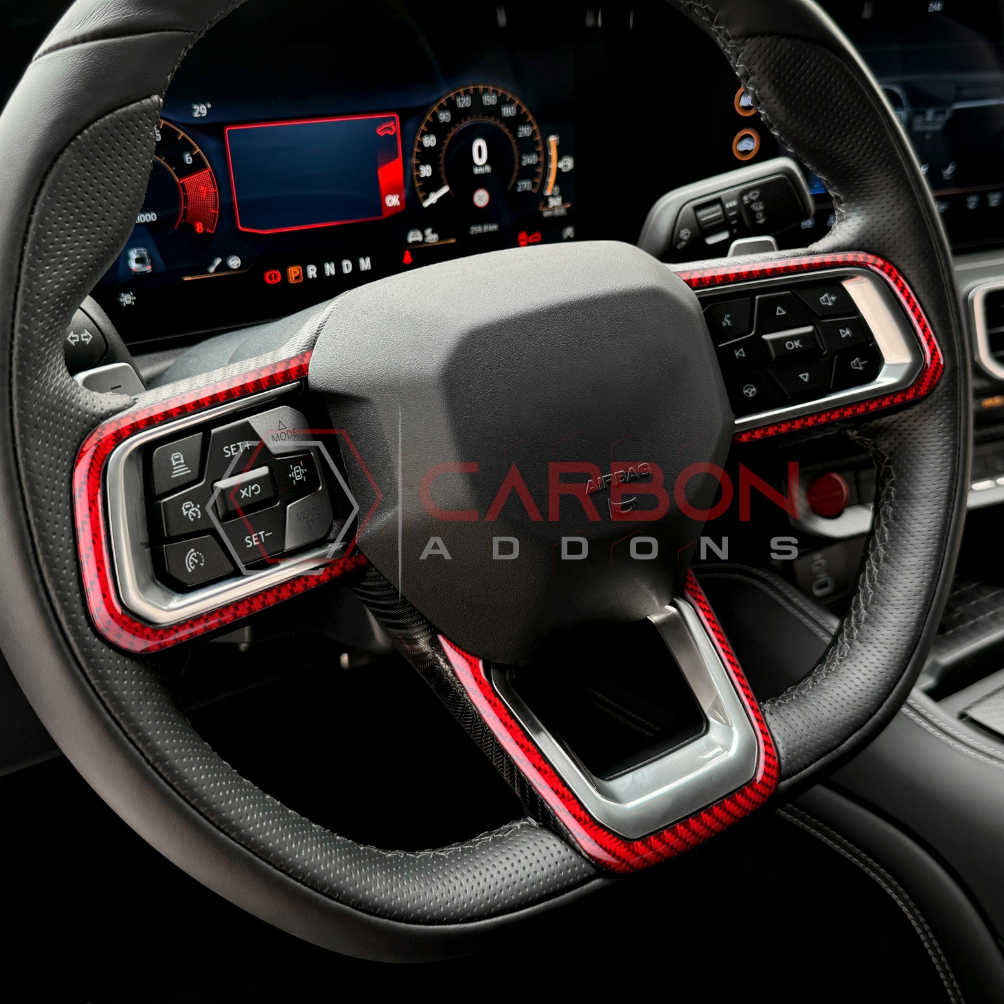 2024+ S650 Ford Mustang Real Carbon Fiber Steering Wheel Trim Overlays