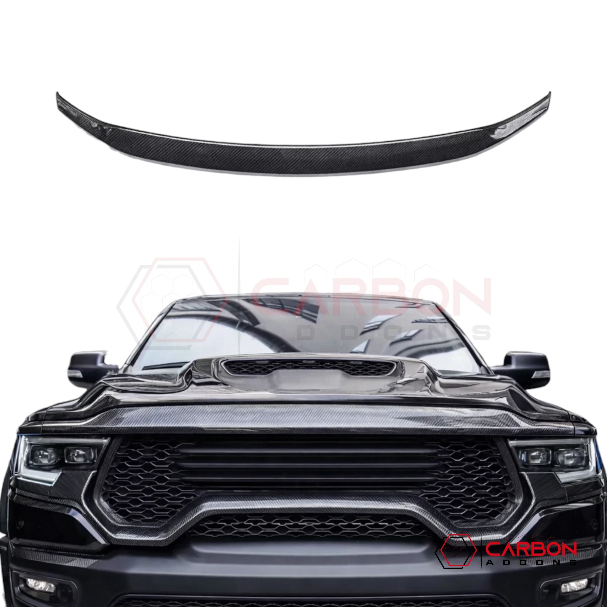 2021+ RAM TRX Real Carbon Fiber Upper Grille Cover
