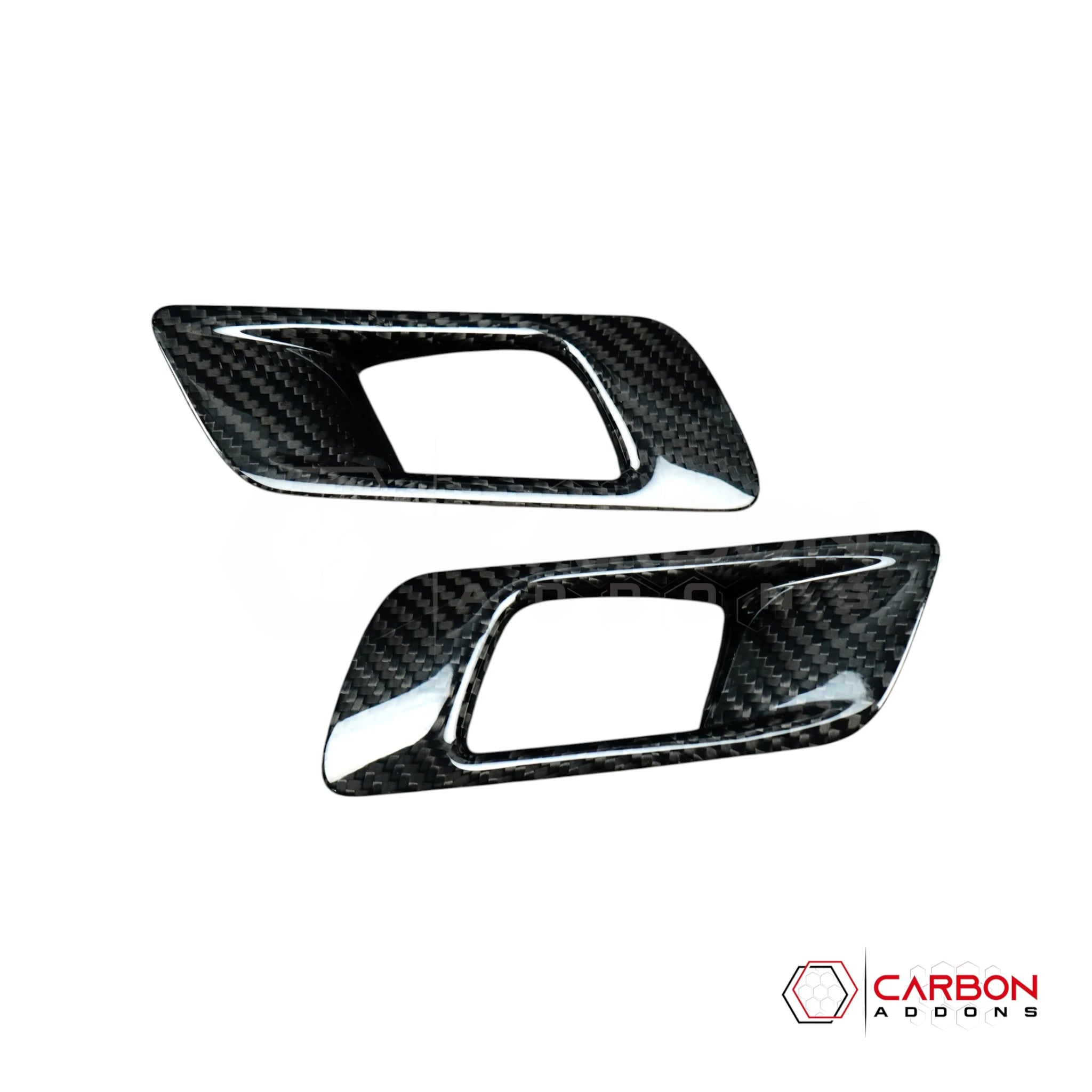 Real Carbon Fiber Interior Door Handle Chrome Delete Covers for 2024+ Ford Mustang