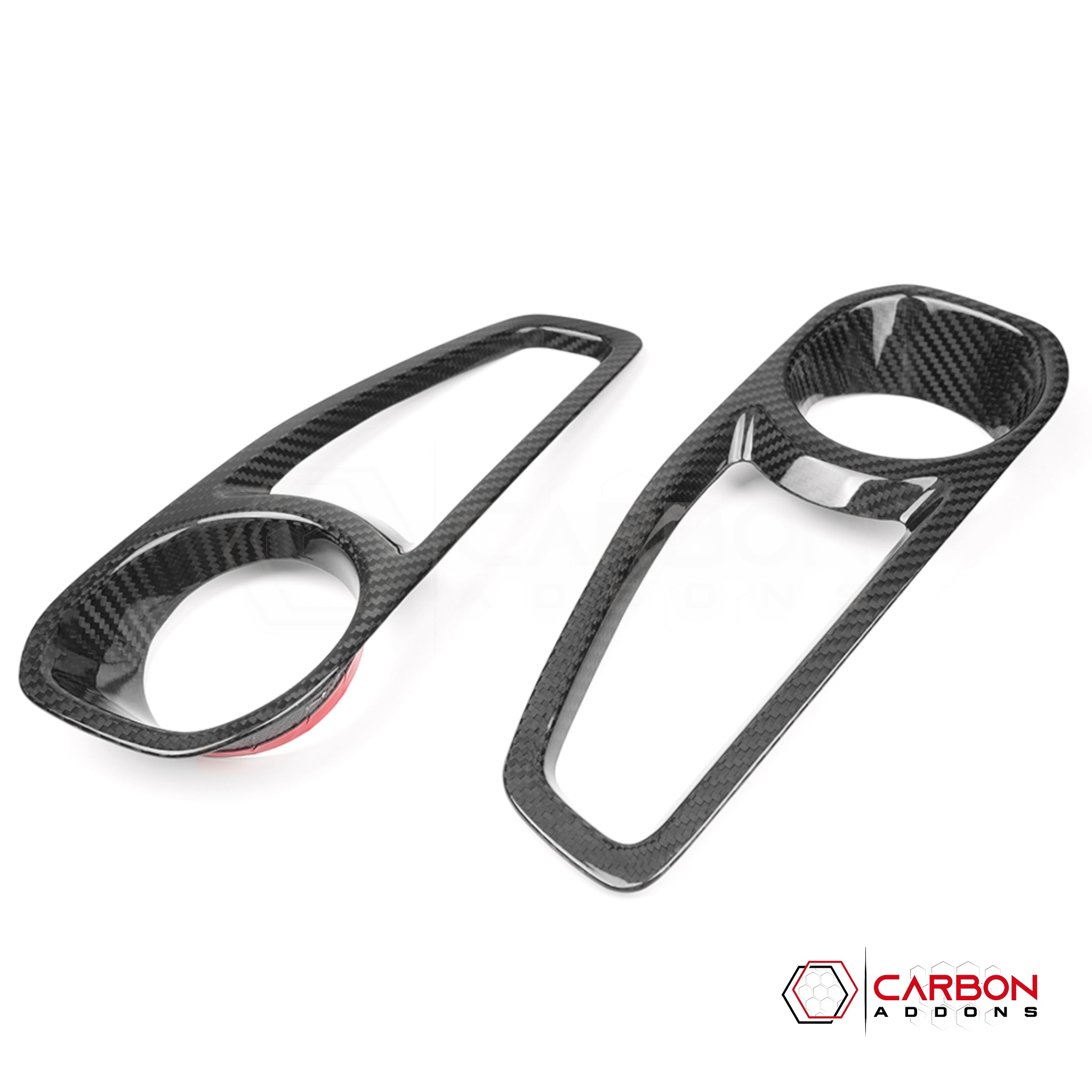 Jeep Gladiator Front Fog Light Frame Trim Cover – Real Dry Carbon Fiber (Glossy or Matte) 2020–Current