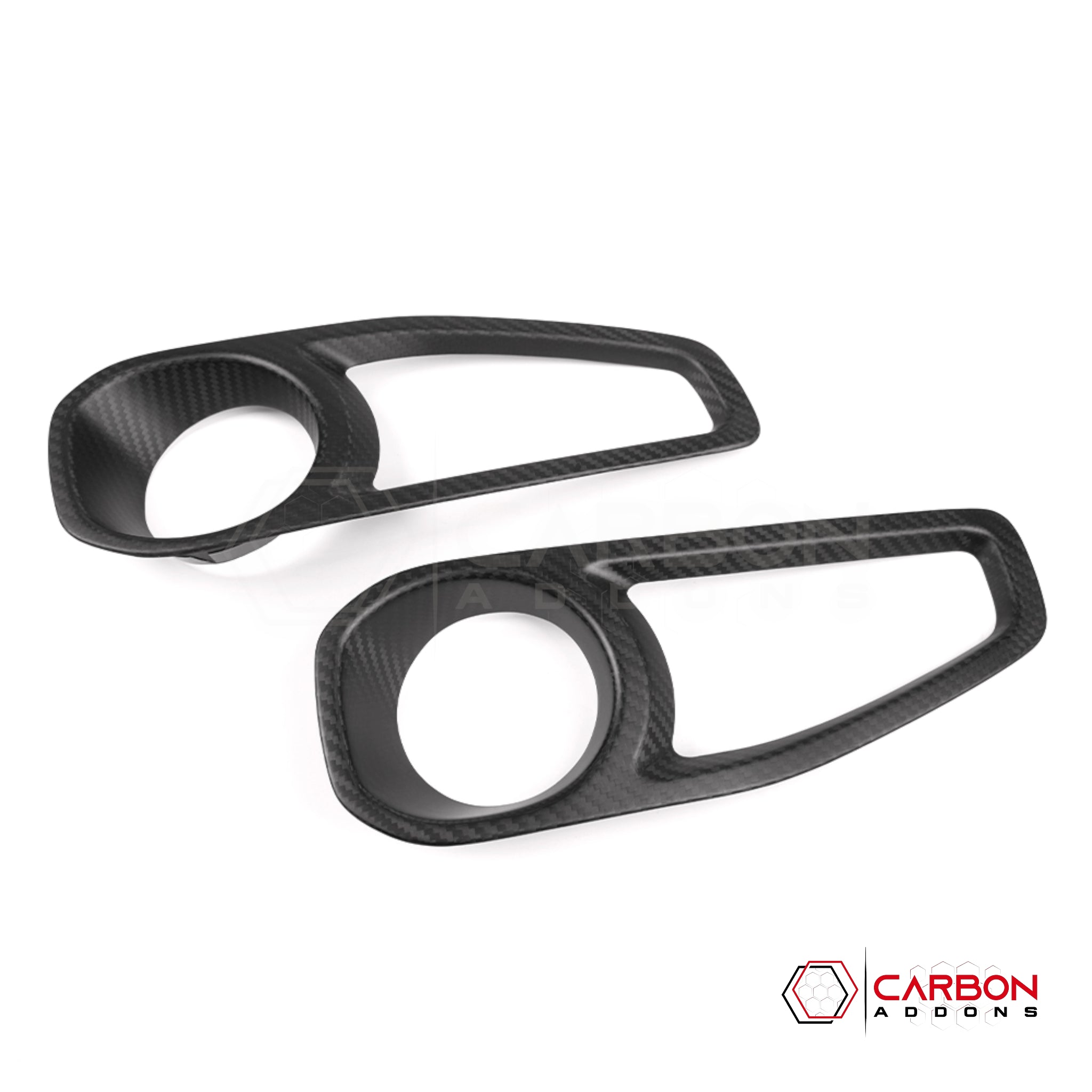 Jeep Gladiator Front Fog Light Frame Trim Cover – Real Dry Carbon Fiber (Glossy or Matte) 2020–Current