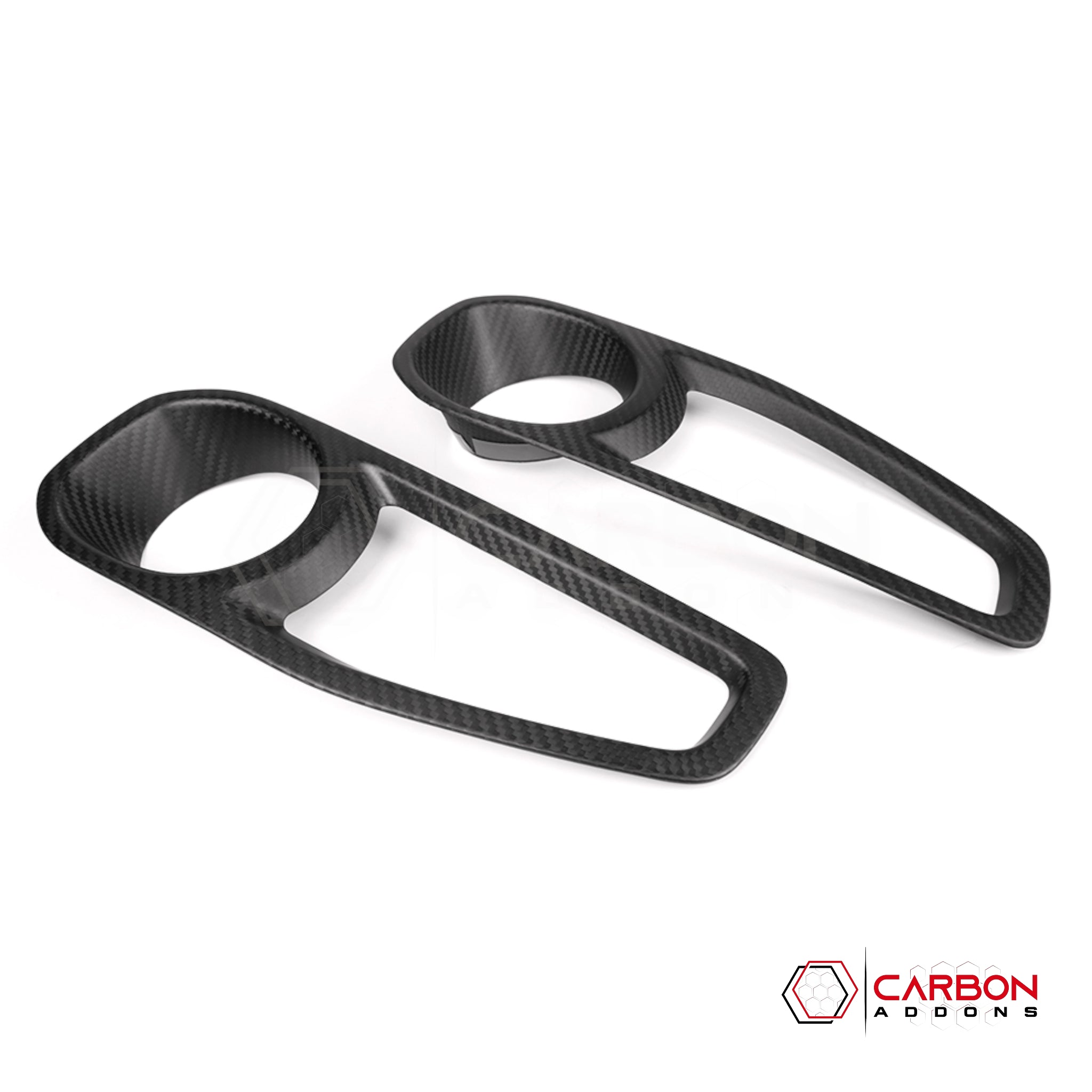 Jeep Gladiator Front Fog Light Frame Trim Cover – Real Dry Carbon Fiber (Glossy or Matte) 2020–Current