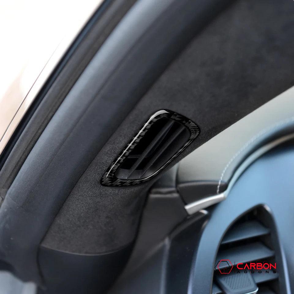 C7 Corvette 2014-2019 Carbon Fiber A-Pillar Vents Trim Overlay - carbonaddons Carbon Fiber Parts, Accessories, Upgrades, Mods
