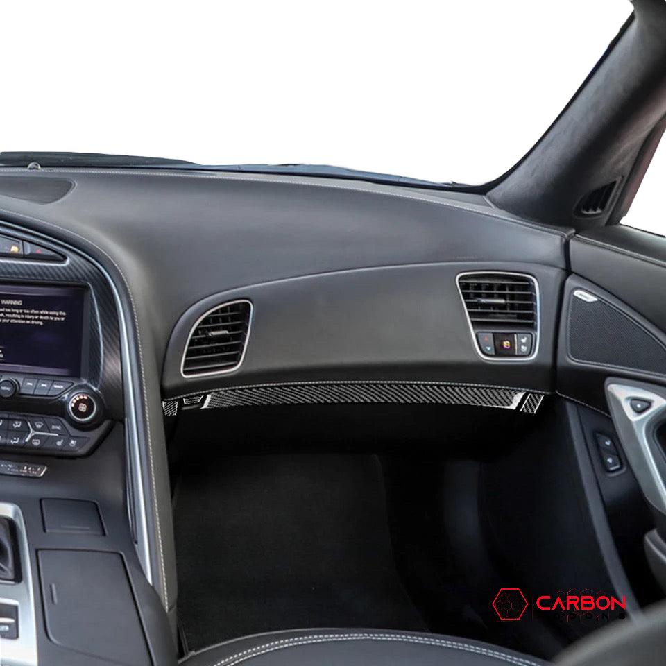 C7 Corvette 2014-2019 Carbon Fiber Glove Box Trim Overlay - carbonaddons Carbon Fiber Parts, Accessories, Upgrades, Mods