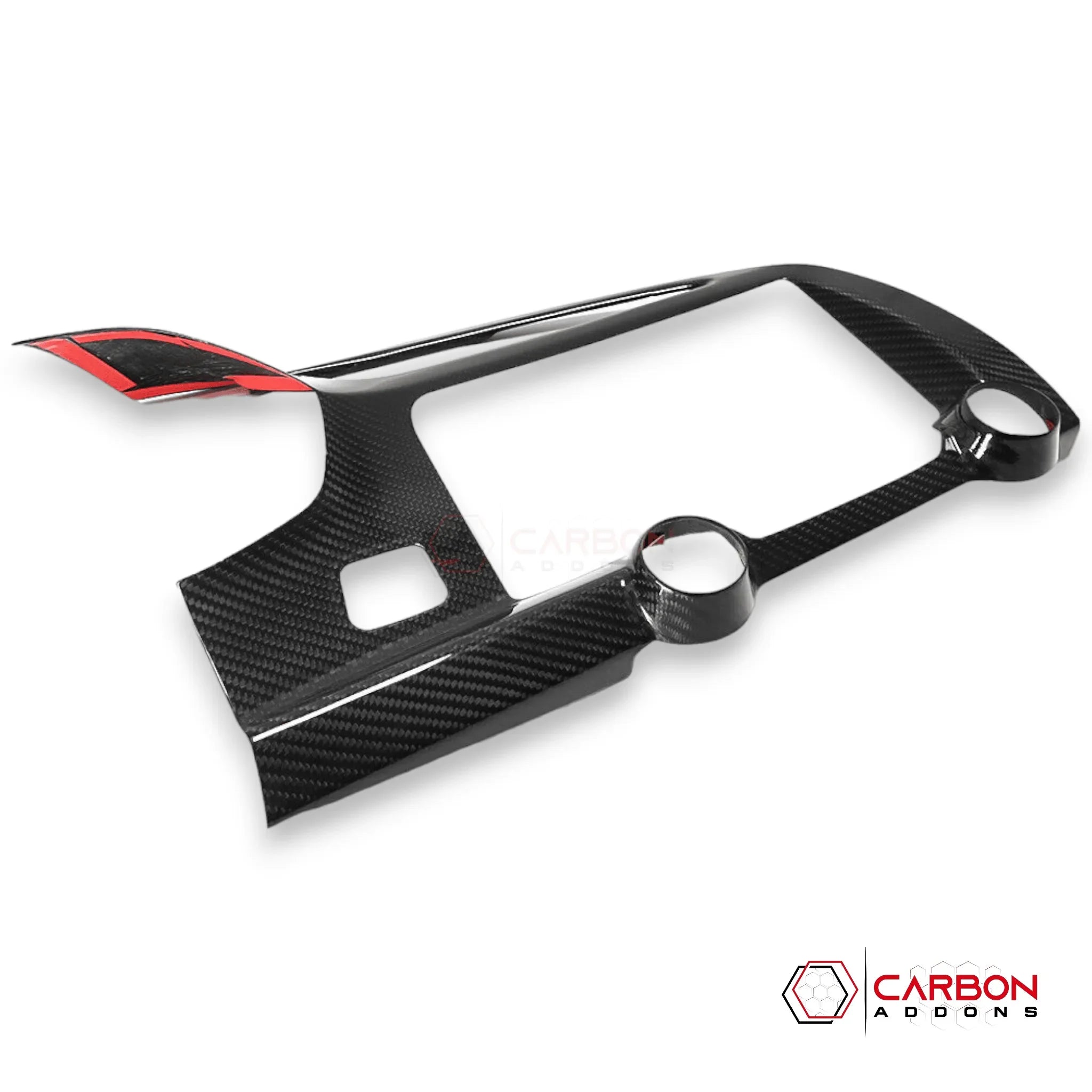 7pc Carbon Fiber Cup Holder Panel Trim Set For Corvette C7 2014-2019 - Left Hand Drive