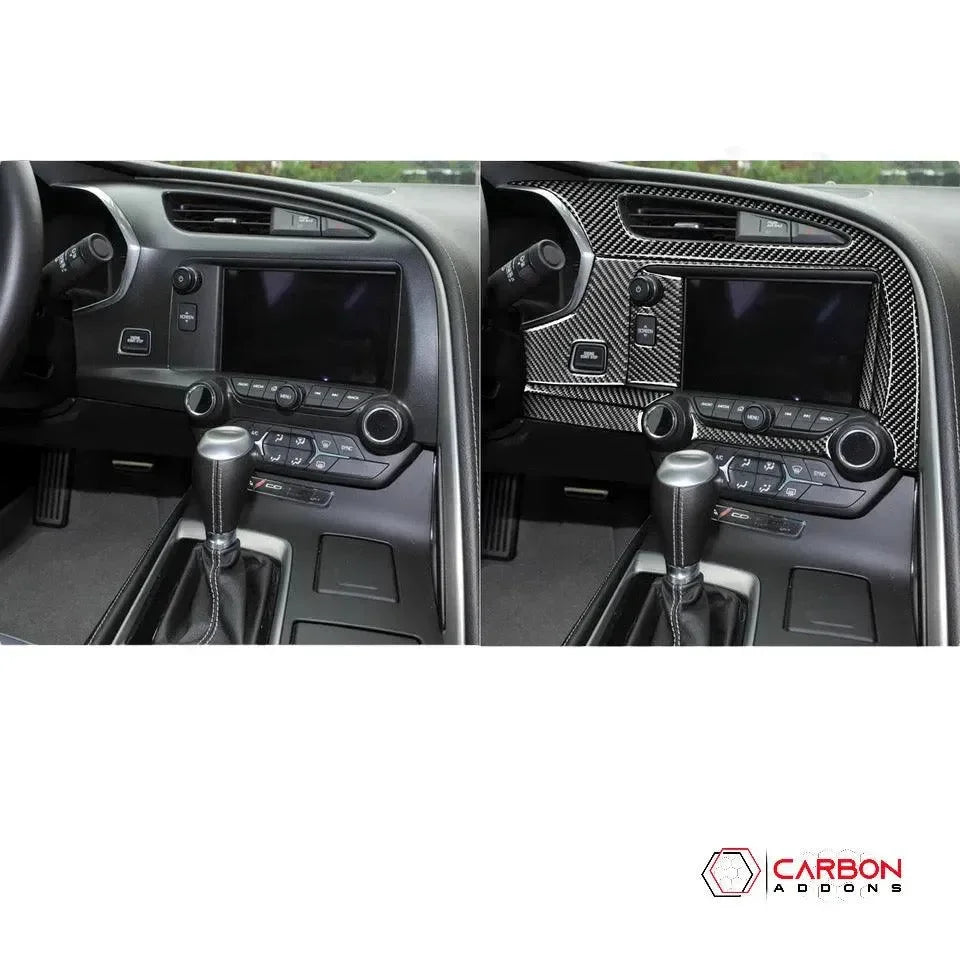 C7 Mouse In Dash C7 Corvette 2014-2019 Carbon Fiber Multimedia Dash Trim Overlay Carbon ...