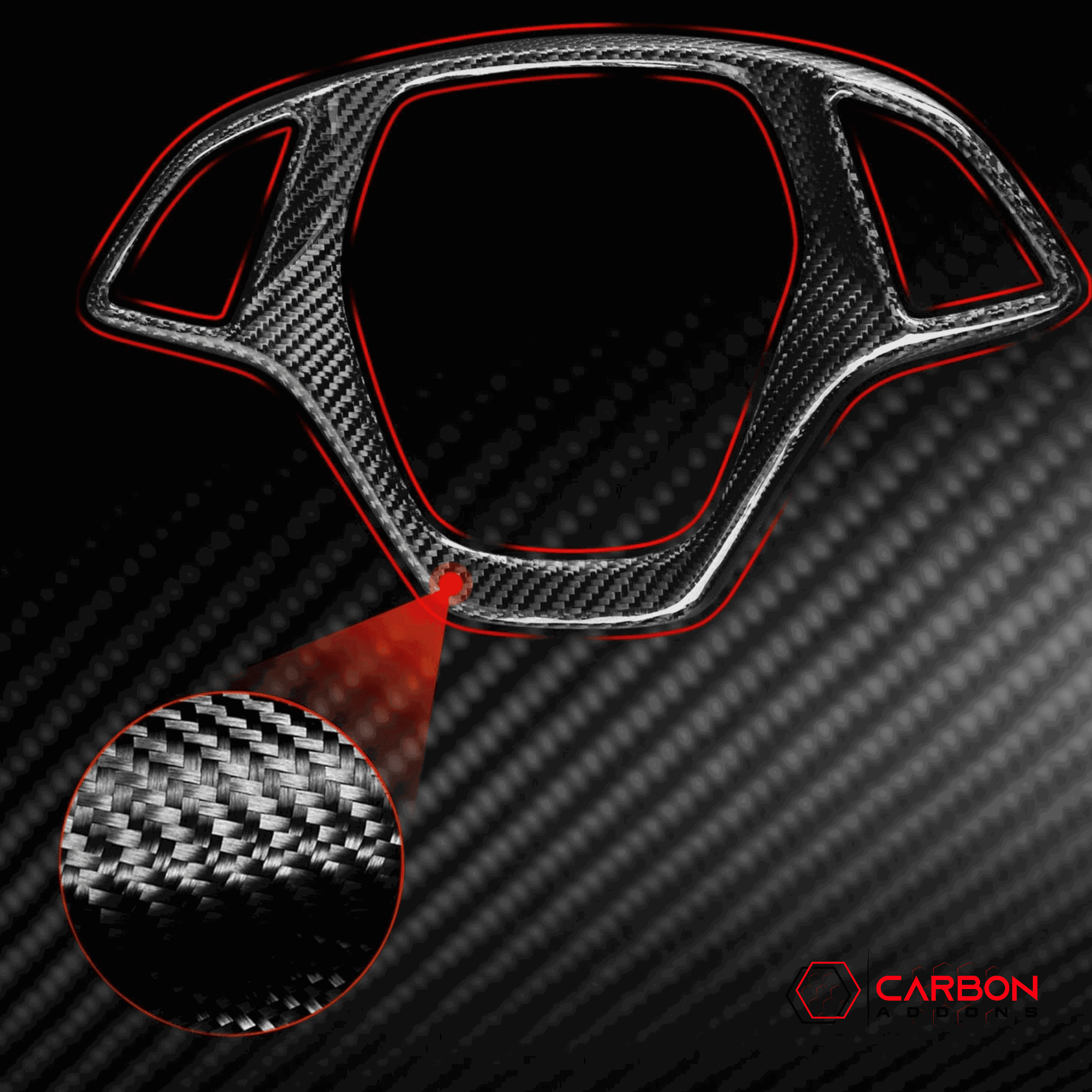 C7 Corvette 2014-2019 Carbon Fiber Steering Wheel Button Trim Cover - carbonaddons Carbon Fiber Parts, Accessories, Upgrades, Mods