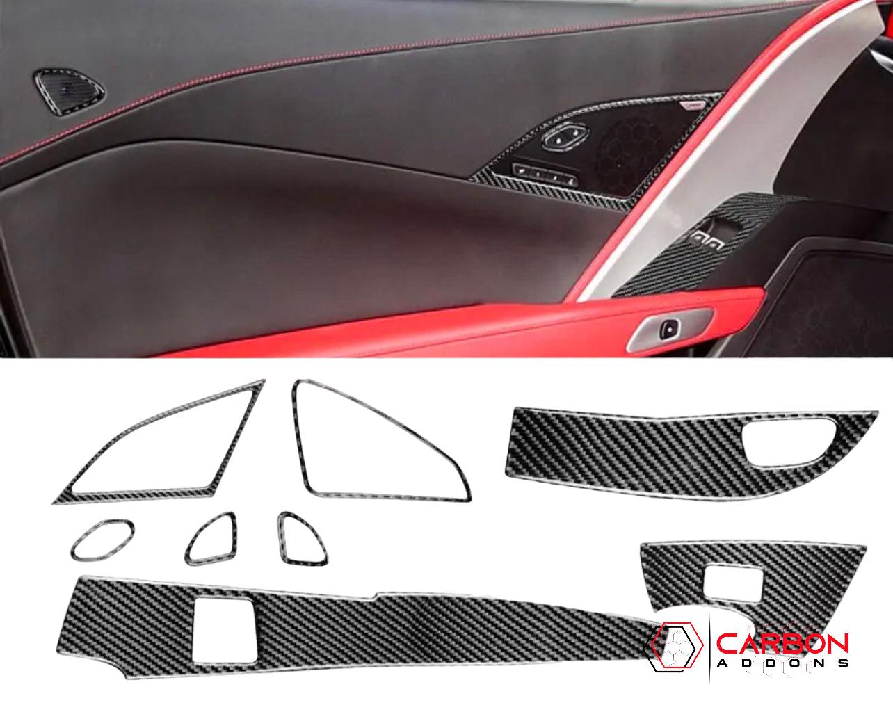 C7 Corvette 2014-2019 Door Panel Trim Carbon Fiber Overlay - carbonaddons Carbon Fiber Parts, Accessories, Upgrades, Mods