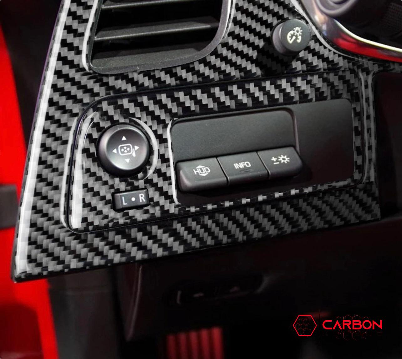 C7 Corvette 2014-2019 Driver Side Dashboard Carbon Fiber Overlay - carbonaddons Carbon Fiber Parts, Accessories, Upgrades, Mods