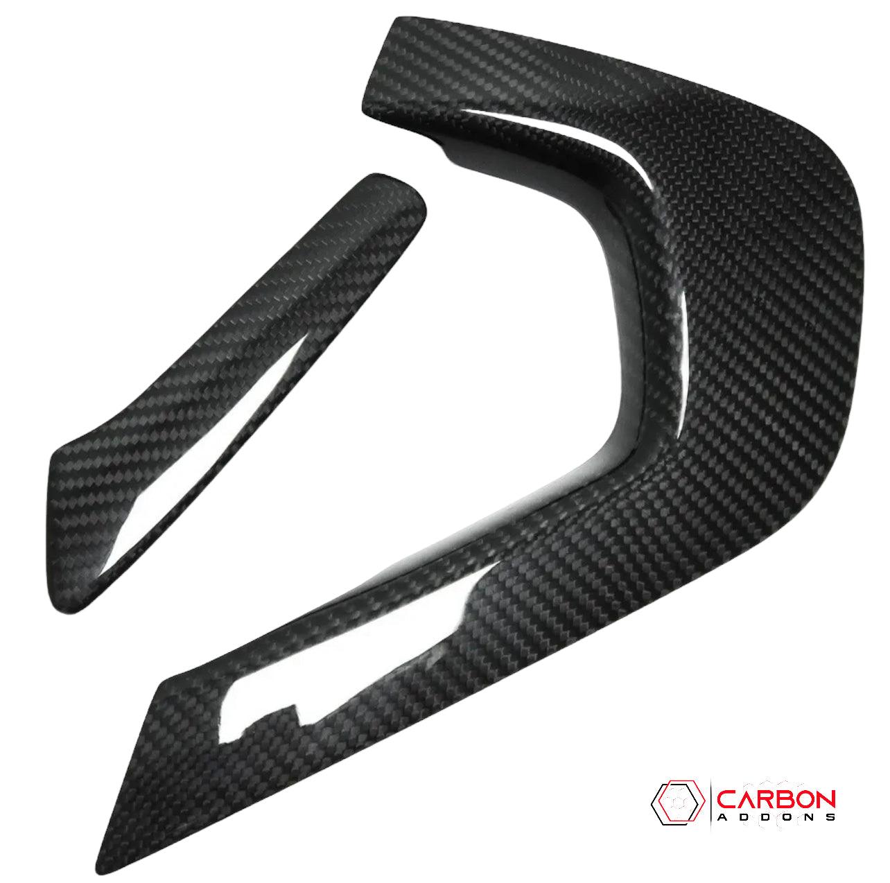 C7 Corvette 2014-2029 Carbon Fiber Center Console Handle Trim Covers - carbonaddons Carbon Fiber Parts, Accessories, Upgrades, Mods