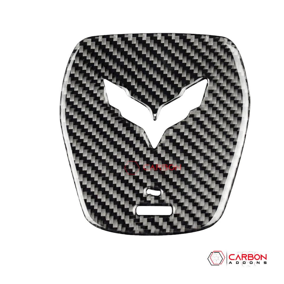 C7 Corvette Carbon Fiber Center Steering Wheel Overlay 2014-2019 - carbonaddons Carbon Fiber Parts, Accessories, Upgrades, Mods