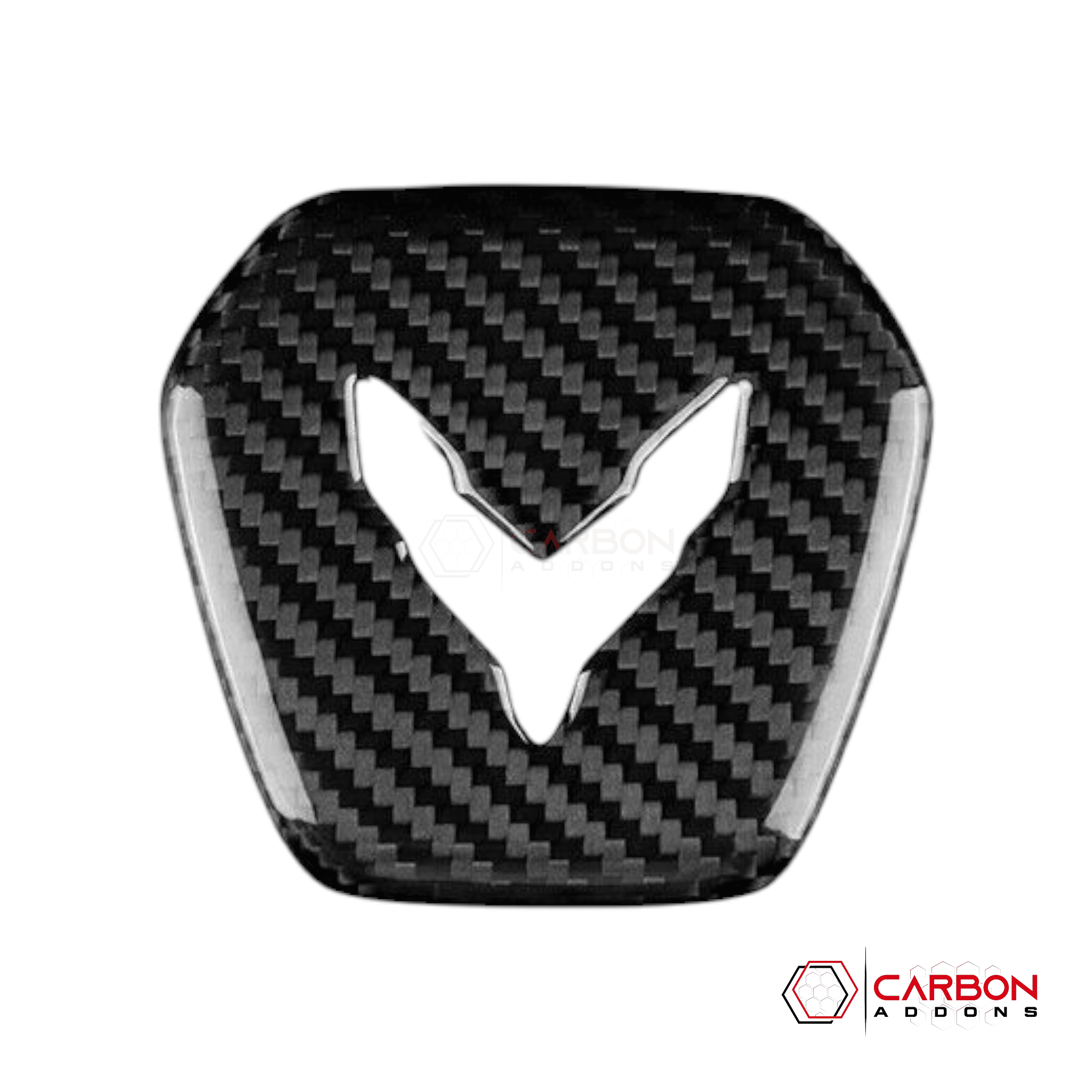 C8 2020+ Chevy Corvette Steering Wheel Airbag Center Carbon Fiber Cover - carbonaddons Carbon Fiber Parts, Accessories, Upgrades, Mods