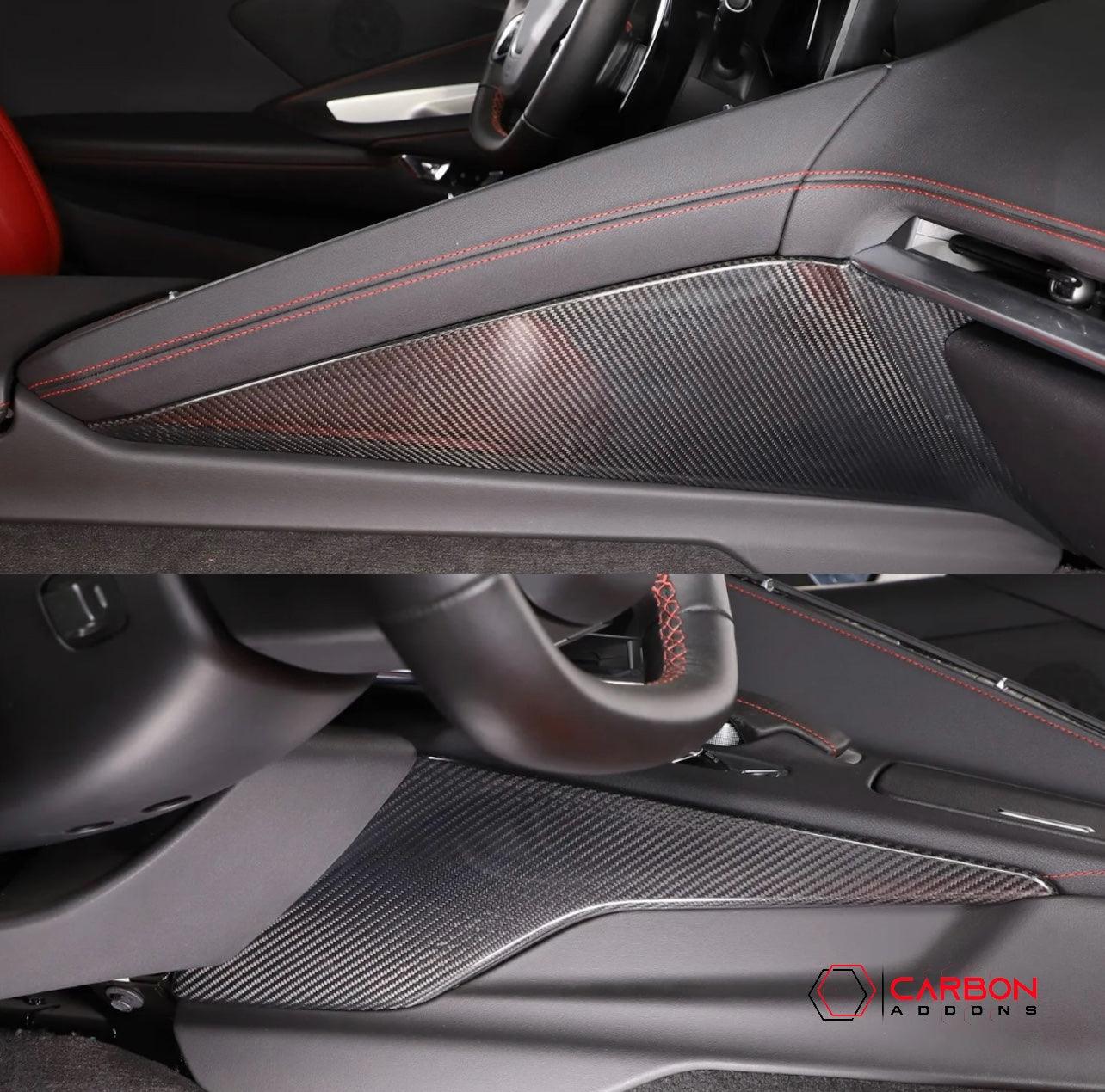 C8 Corvette Carbon Fiber Center Console Side Trim Covers - carbonaddons Carbon Fiber Parts, Accessories, Upgrades, Mods