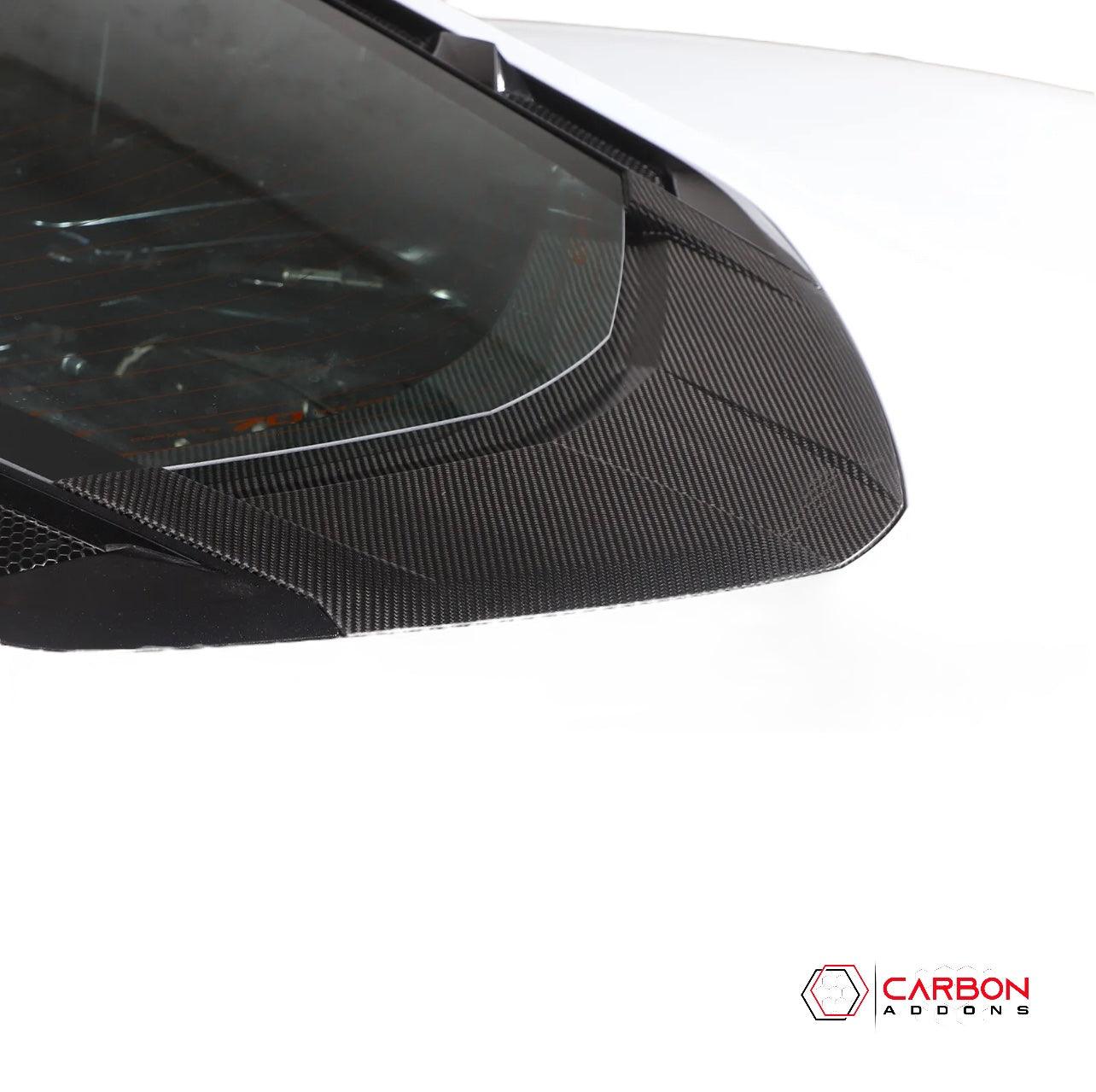 C8 Corvette Exterior Rear Lower Window Carbon Fiber Replacement Trim - carbonaddons Carbon Fiber Parts, Accessories, Upgrades, Mods
