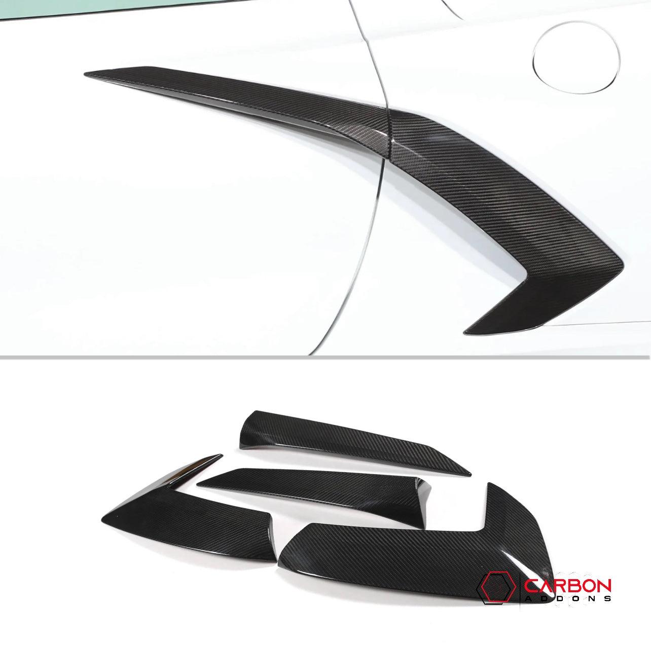 C8 Corvette Exterior Side Scoop Boomerang Trim Carbon Fiber Cover Set - carbonaddons Carbon Fiber Parts, Accessories, Upgrades, Mods