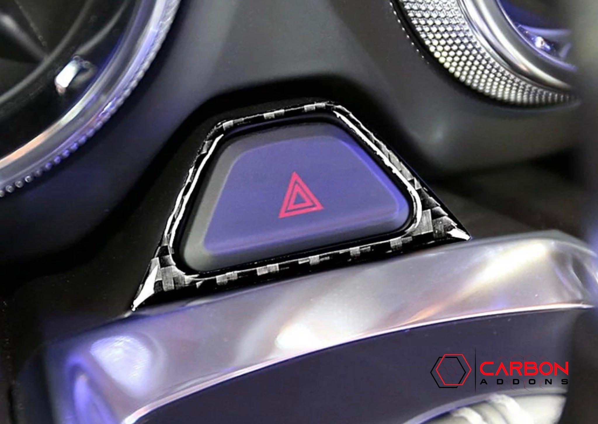 Camaro 2016-2024 Hazard Button Outer Trim Carbon Fiber Overlay - carbonaddons Carbon Fiber Parts, Accessories, Upgrades, Mods