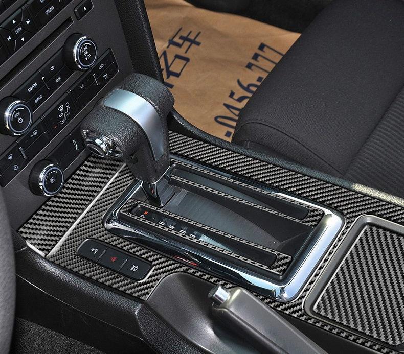 Carbon Fiber Center Console Trim Interior Overlay For Ford Mustang 2010-2014 - carbonaddons Carbon Fiber Parts, Accessories, Upgrades, Mods