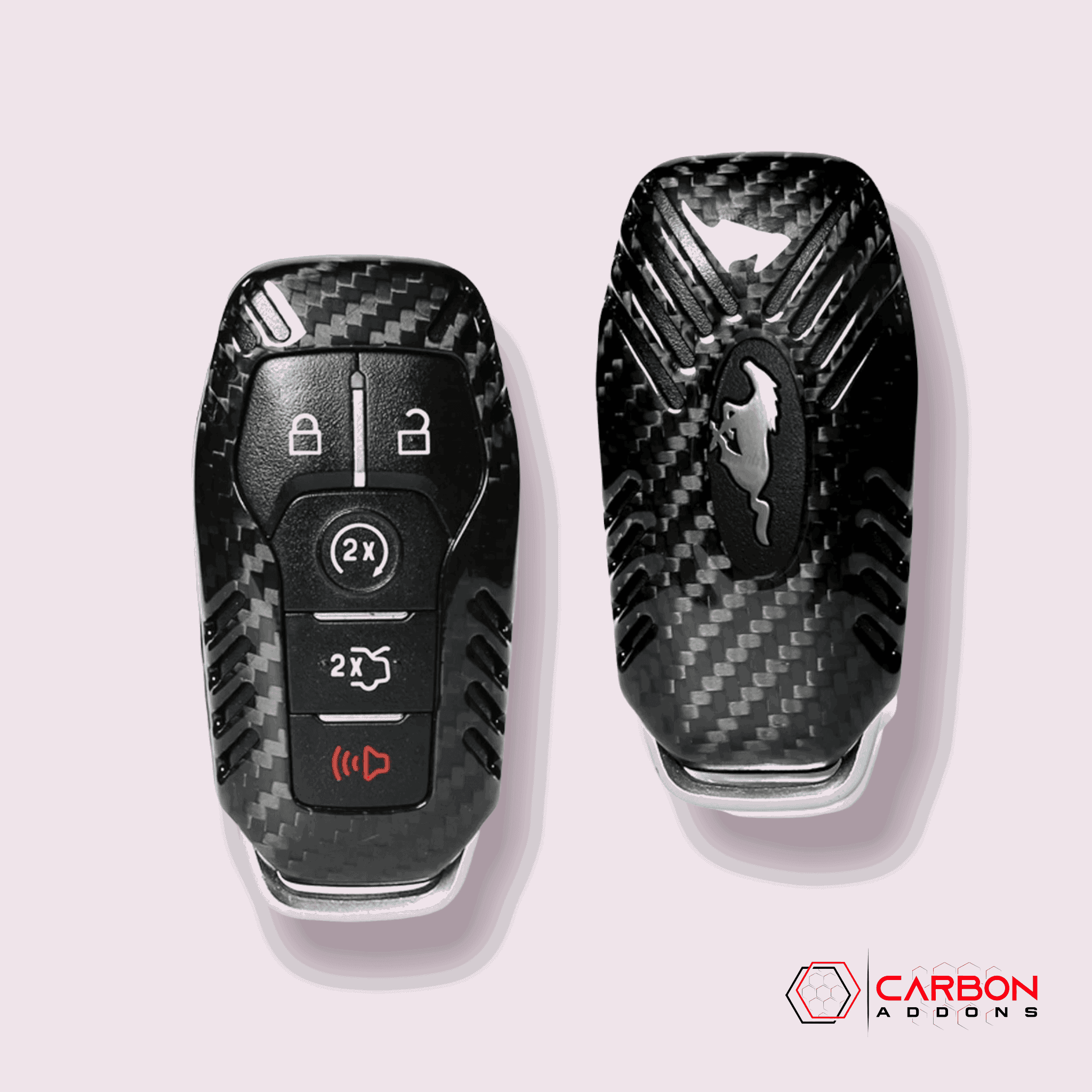 Carbon Fiber Key Fob Cover for 2015-2017 Ford Mustang - carbonaddons Carbon Fiber Parts, Accessories, Upgrades, Mods