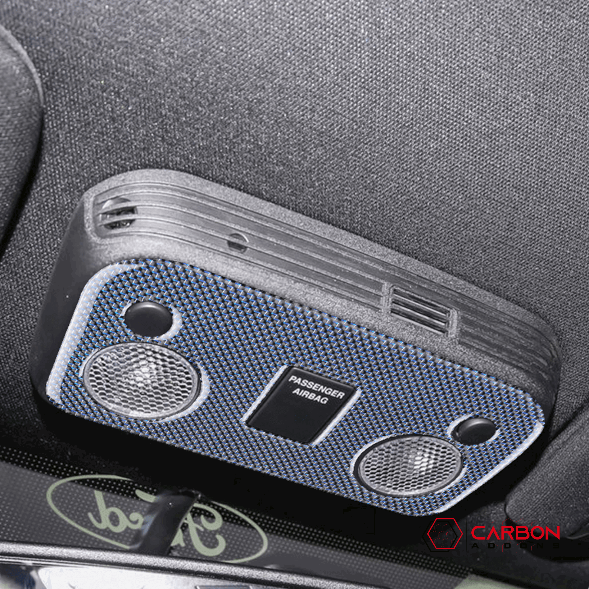 Carbon Fiber Overhead Dome Light Trim Overlay for Ford Mustang 2015-2023 - carbonaddons Carbon Fiber Parts, Accessories, Upgrades, Mods