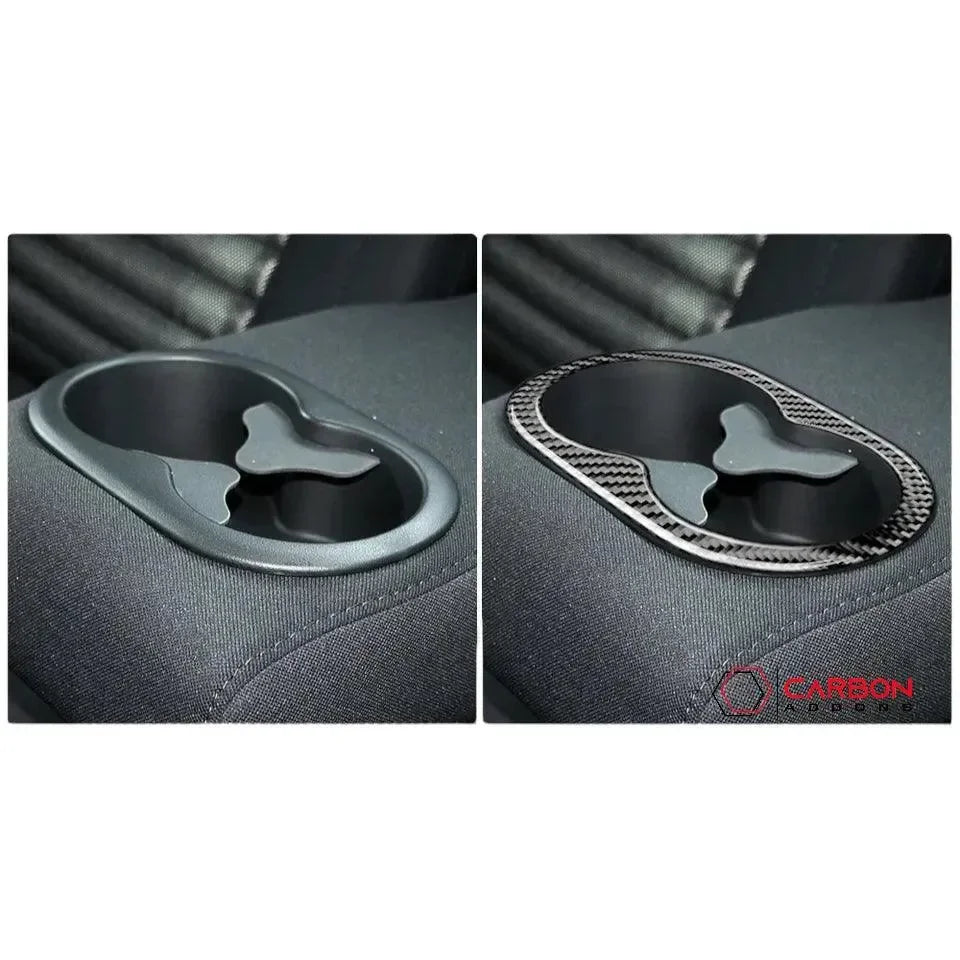 TESIN Carbon Fiber Rear View Mirror Cover Trim For Dodge Challenger 2015-2023 - Interior Front Frame