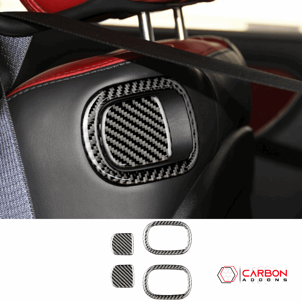 Carbon Fiber Rear Seat Pull Trim and Handle Overlay for Dodge Challenger 2015-2023 - carbonaddons Carbon Fiber Parts, Accessories, Upgrades, Mods