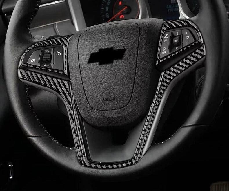 Carbon Fiber Steering Wheel Overlay for Chevrolet Camaro 2013-2015 - carbonaddons Carbon Fiber Parts, Accessories, Upgrades, Mods