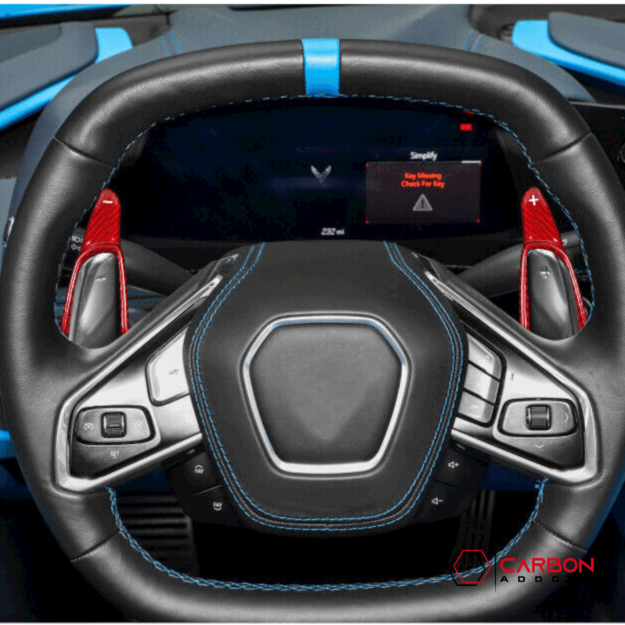 Carbon Fiber Steering Wheel Paddle Shifter Extension for Chevy C8 Corvette - carbonaddons Carbon Fiber Parts, Accessories, Upgrades, Mods