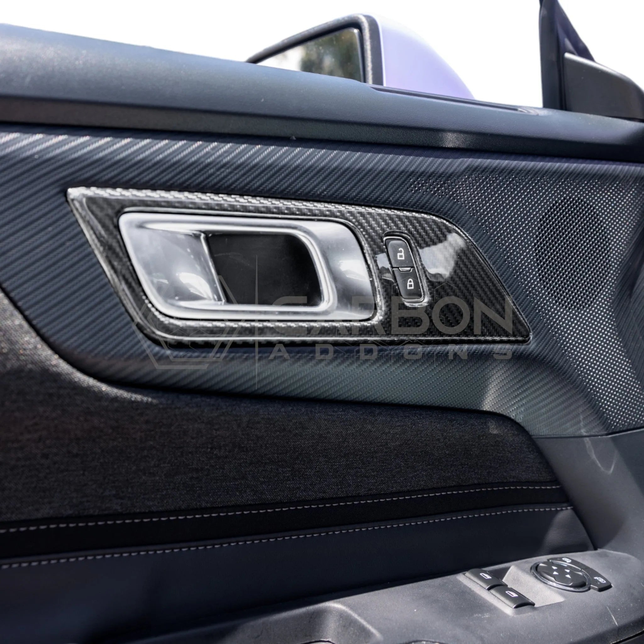 2024+ S650 Ford Mustang Hard Carbon Fiber Door Handle Trim Cover