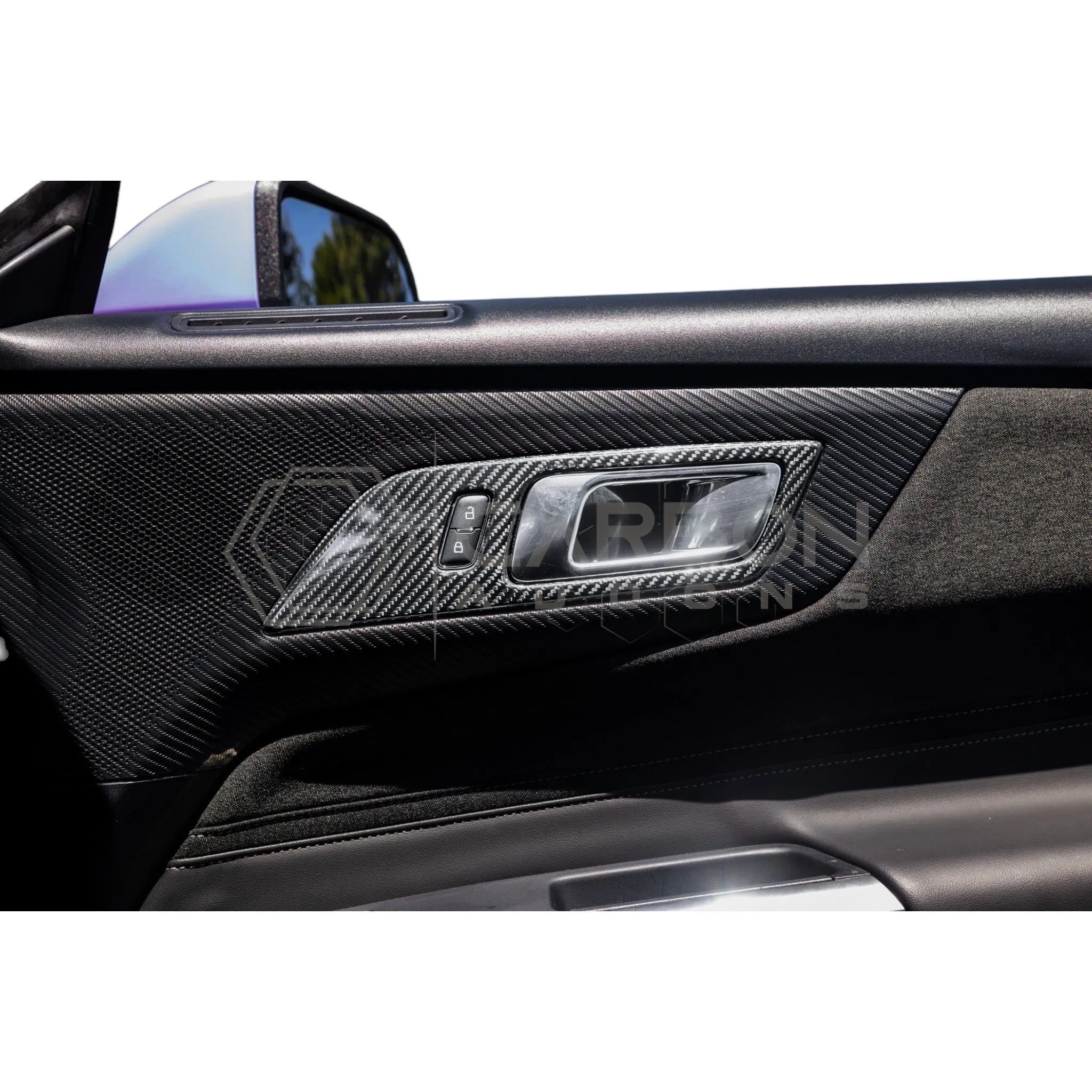 2024+ S650 Ford Mustang Hard Carbon Fiber Door Handle Trim Cover