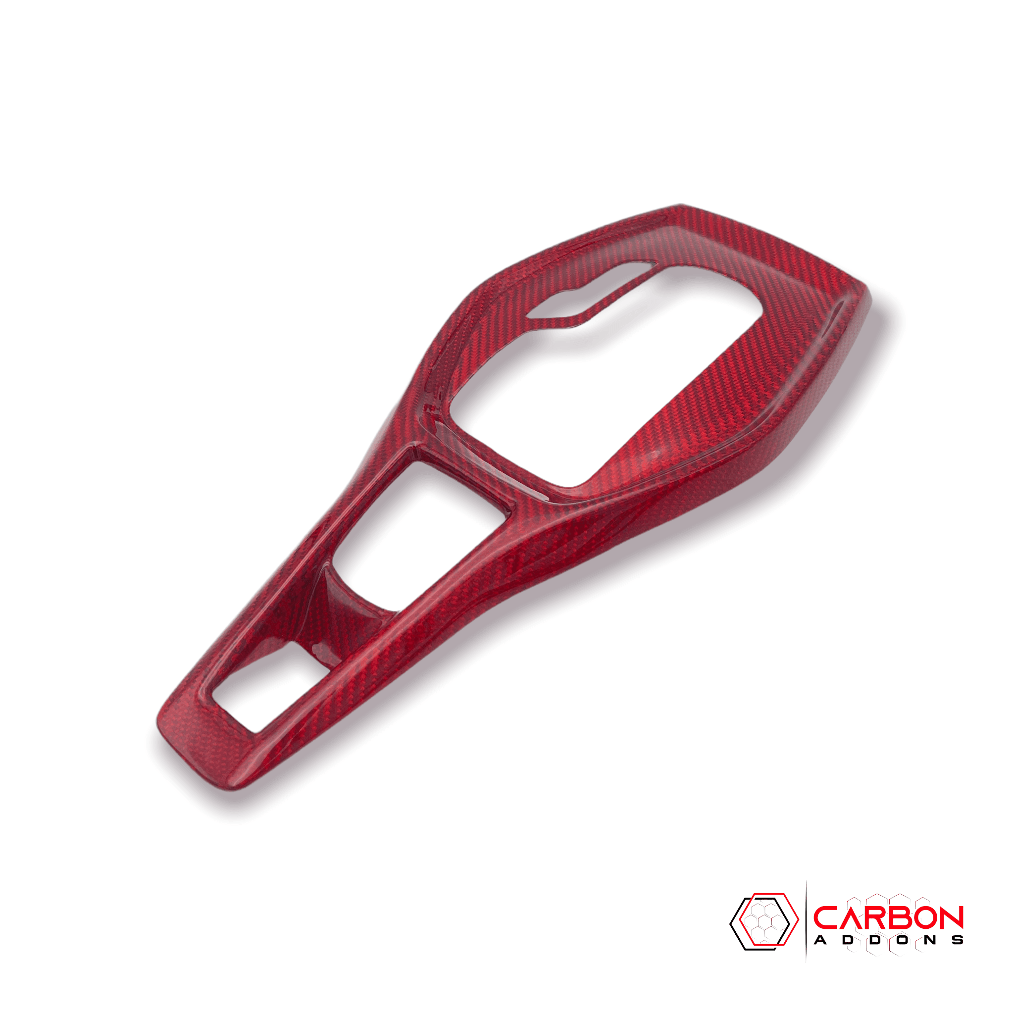 Chevy Camaro 2016-2024 Real Carbon Fiber Gear Shift Chrome Trim Delete Cover - carbonaddons Carbon Fiber Parts, Accessories, Upgrades, Mods