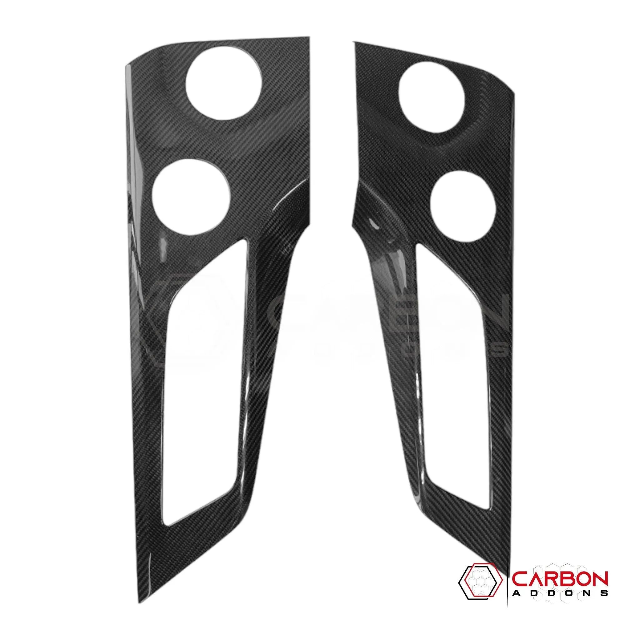 [Coming Soon] 2pcs Set 2024-Up S650 Ford Mustang Hard Carbon Fiber Door Handle/Speaker Panel Trim Cover - carbonaddons Carbon Fiber Parts, Accessories, Upgrades, Mods