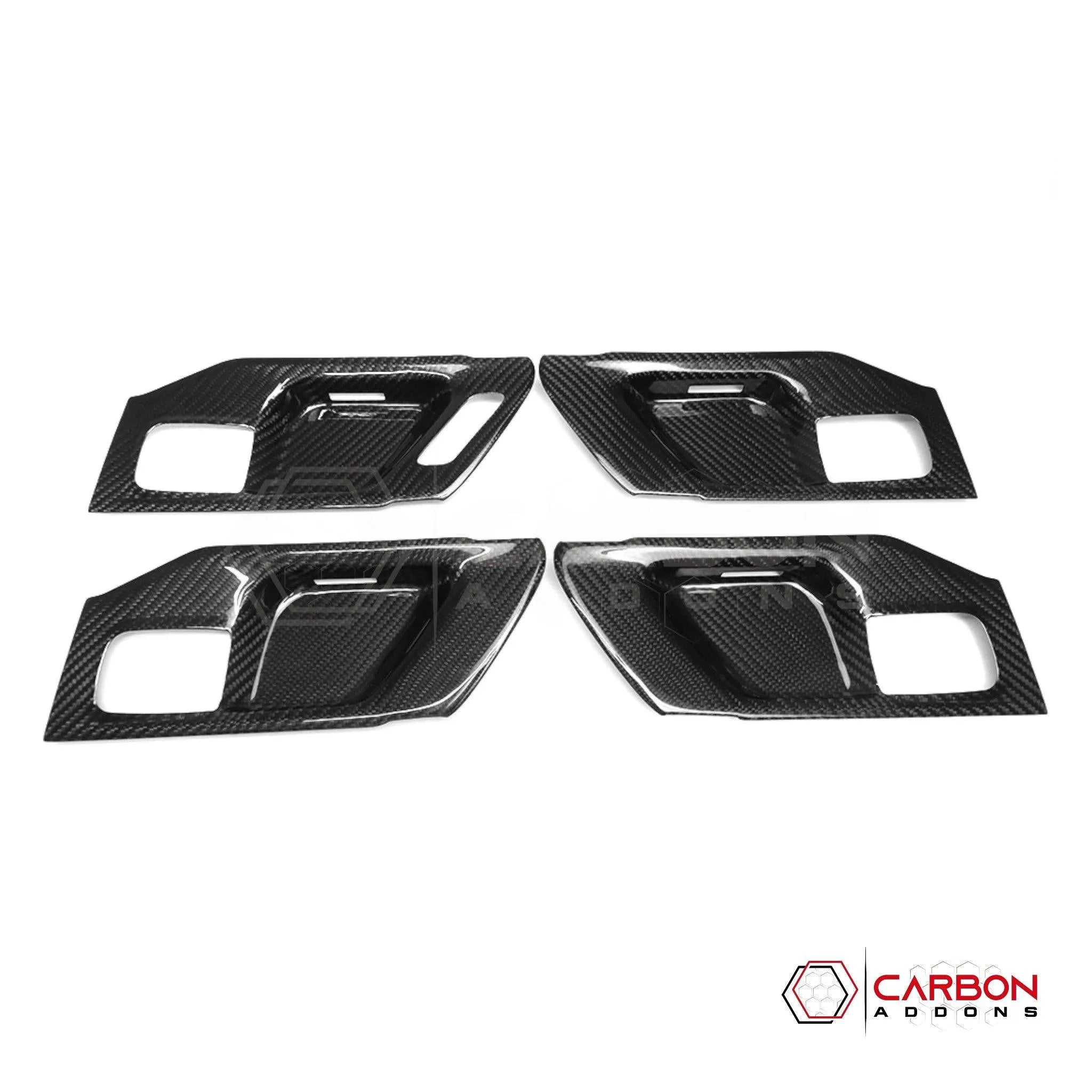 [Coming Soon] RAM TRX 2021-2024 Interior Door Handle Trim Hard Carbon Fiber Cover - carbonaddons Carbon Fiber Parts, Accessories, Upgrades, Mods