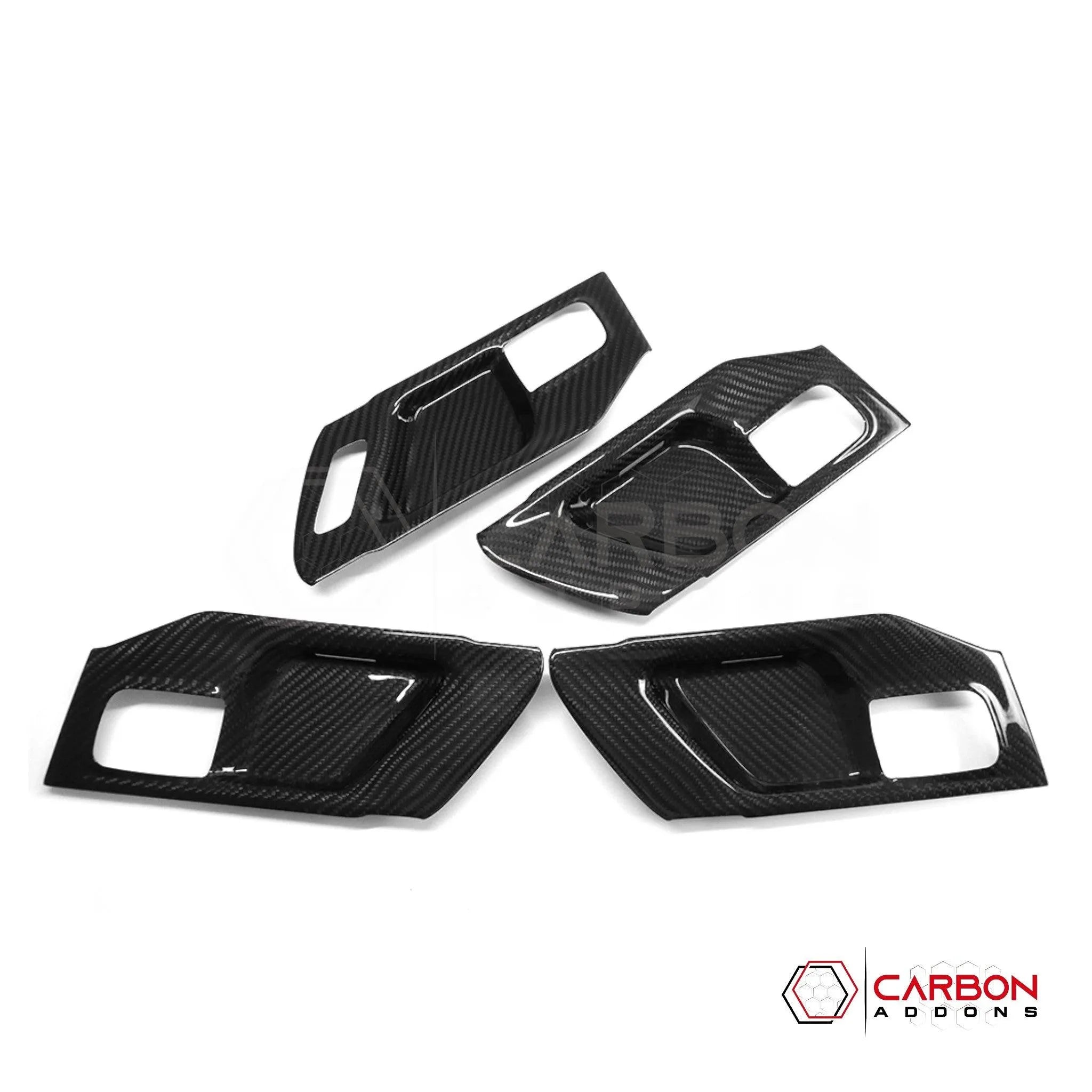 [Coming Soon] RAM TRX 2021-2024 Interior Door Handle Trim Hard Carbon Fiber Cover - carbonaddons Carbon Fiber Parts, Accessories, Upgrades, Mods